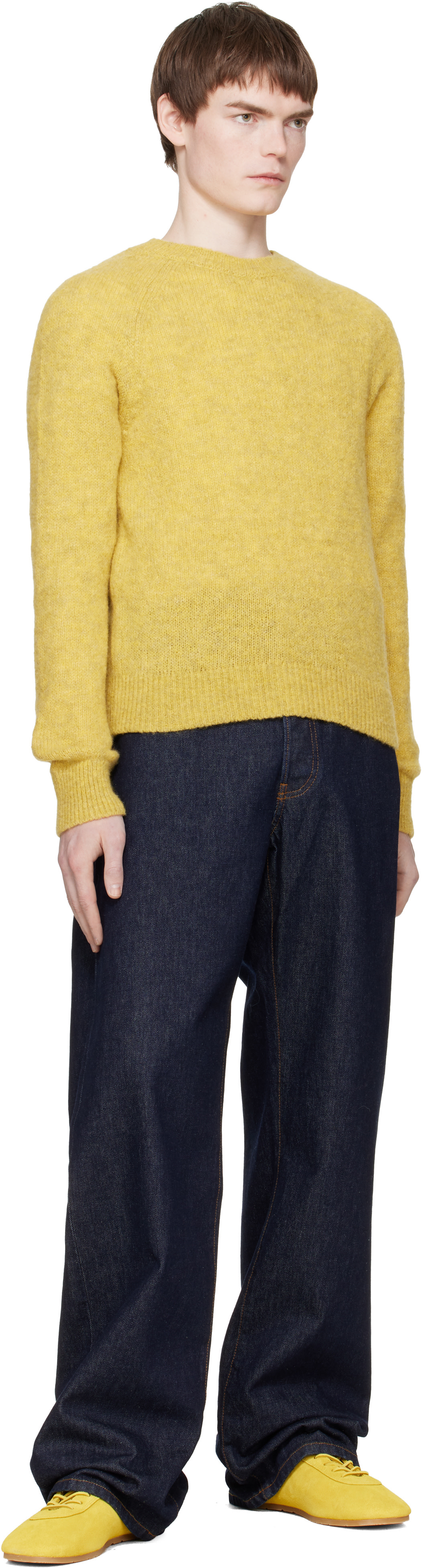 Dries Van Noten - イエロー スエード スニーカー