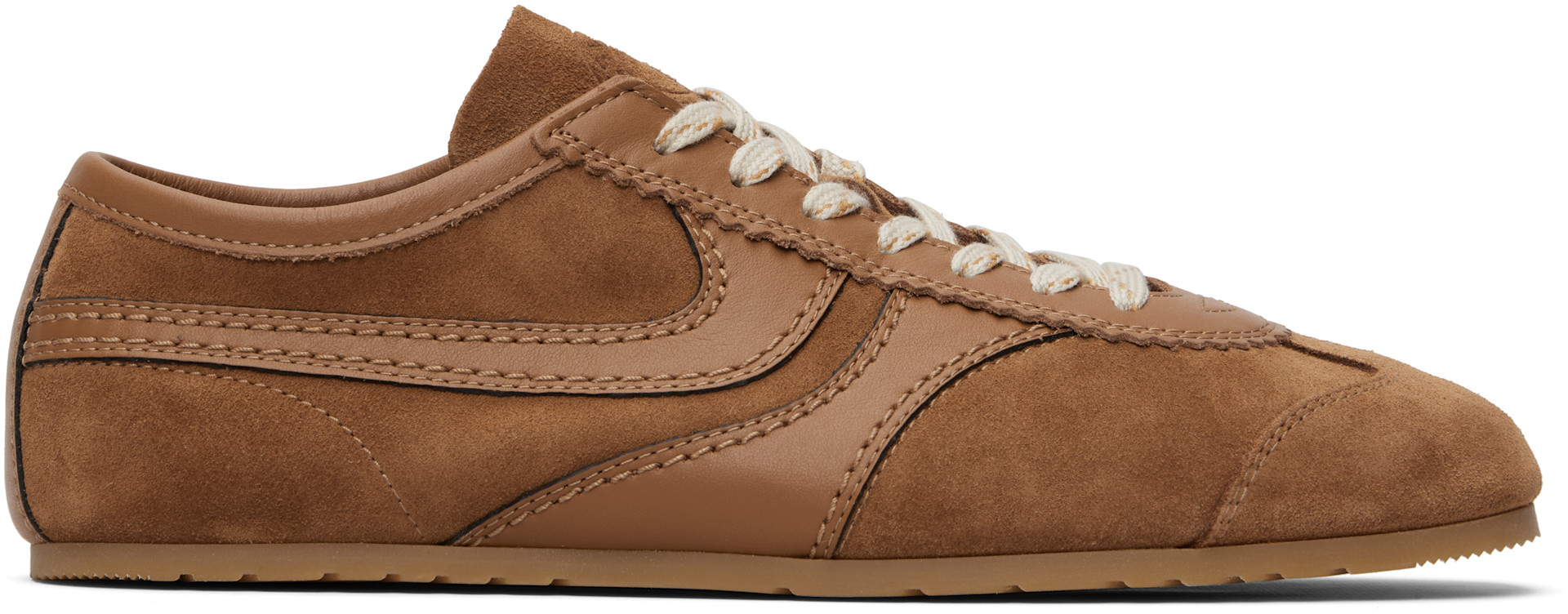 Dries Van Noten - Baskets brun clair en suède