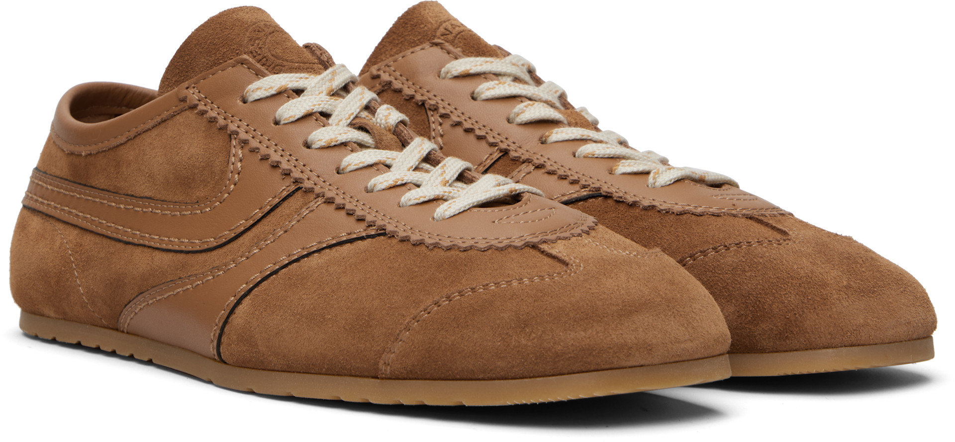 Dries Van Noten - 탠 스웨이드 스니커즈