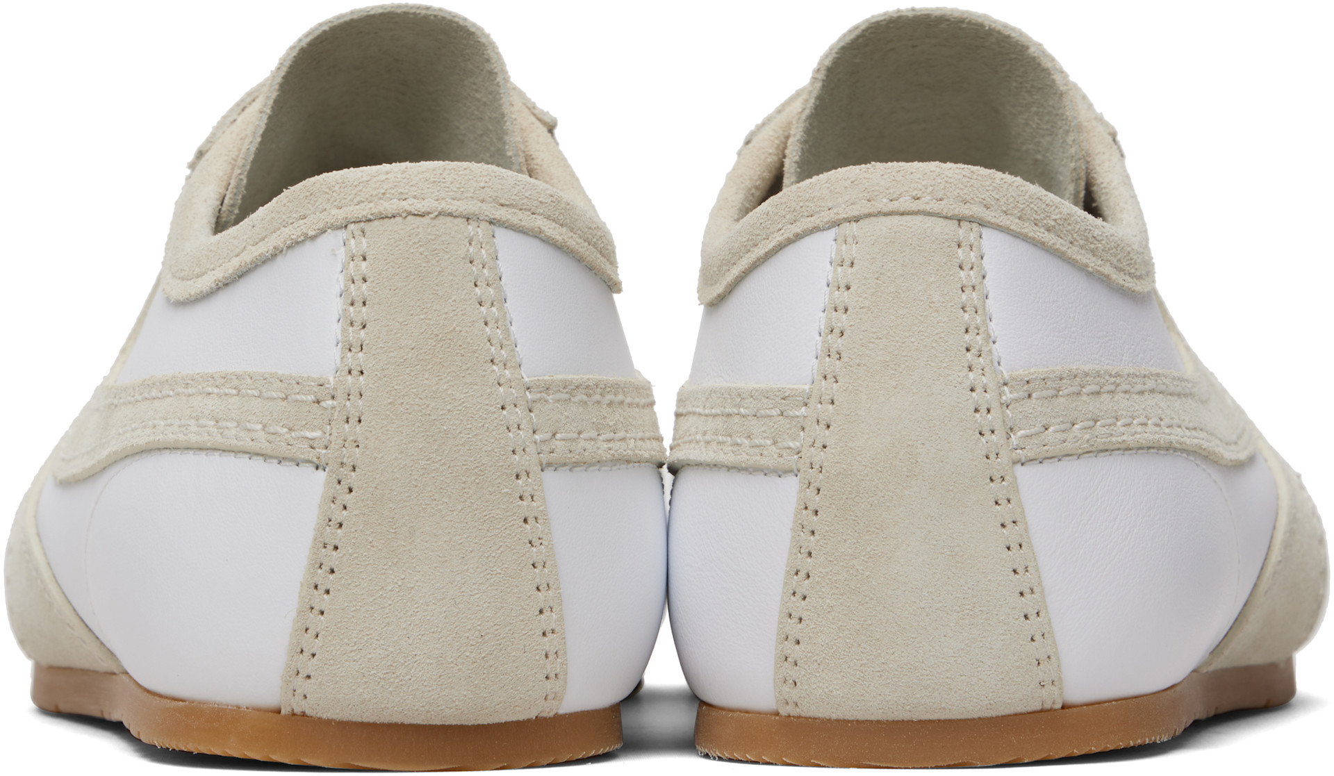 Dries Van Noten: White & Gray Suede Sneakers | SSENSE