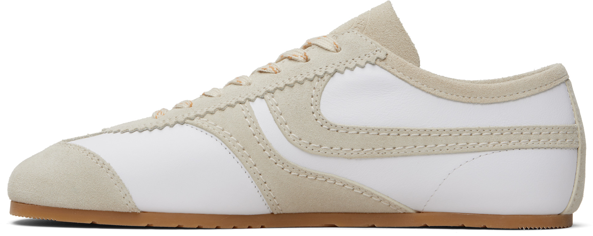 Dries Van Noten: White & Gray Suede Sneakers | SSENSE