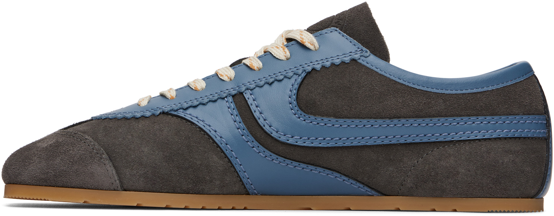 Dries Van Noten: ブルー＆グレー Suede スニーカー | SSENSE 日本