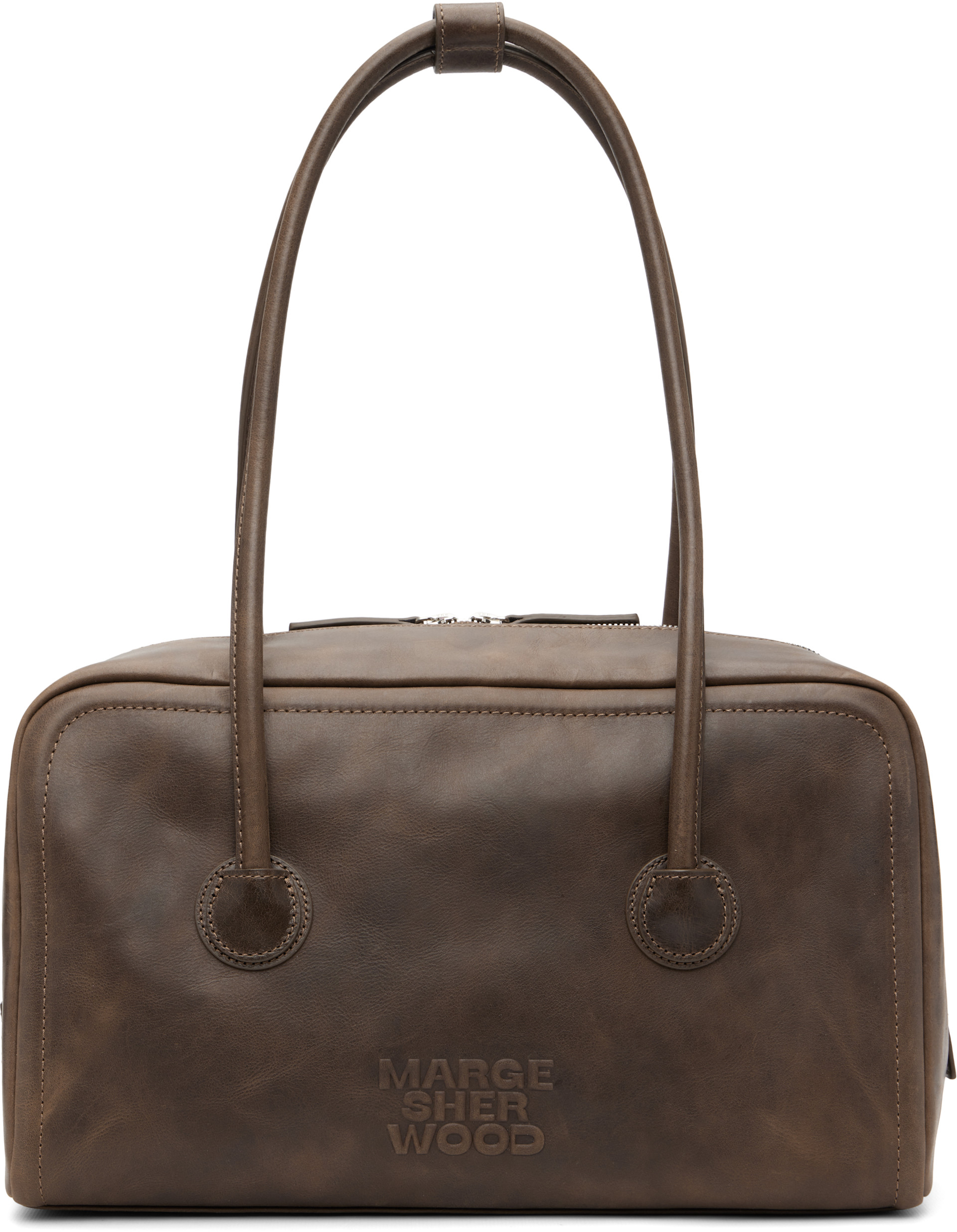 MARGESHERWOODソフトドットバッグ ヌバック ブラウン MARGESHERWOOD: Brown SOFT BOSTON Bag | SSENSE