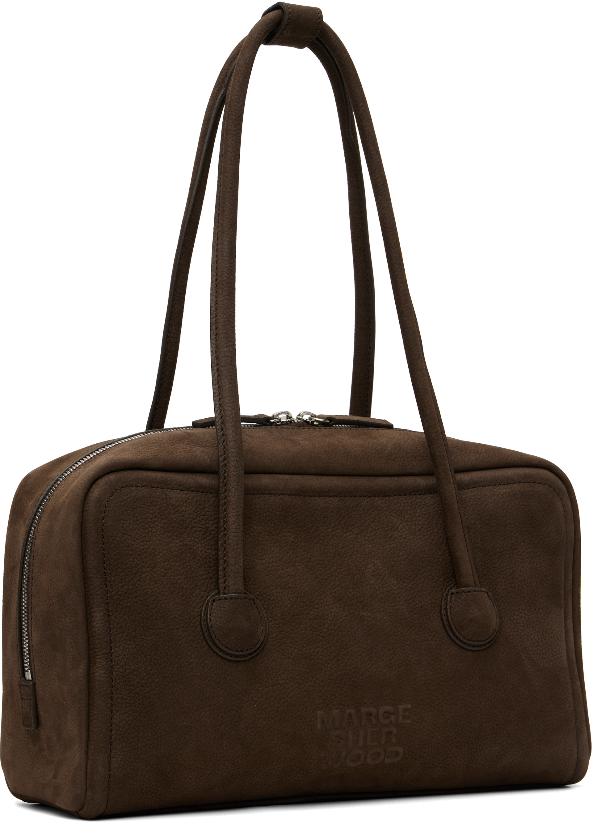 MARGESHERWOODソフトドットバッグ ヌバック ブラウン MARGESHERWOOD: Brown Soft Boston Bag | SSENSE