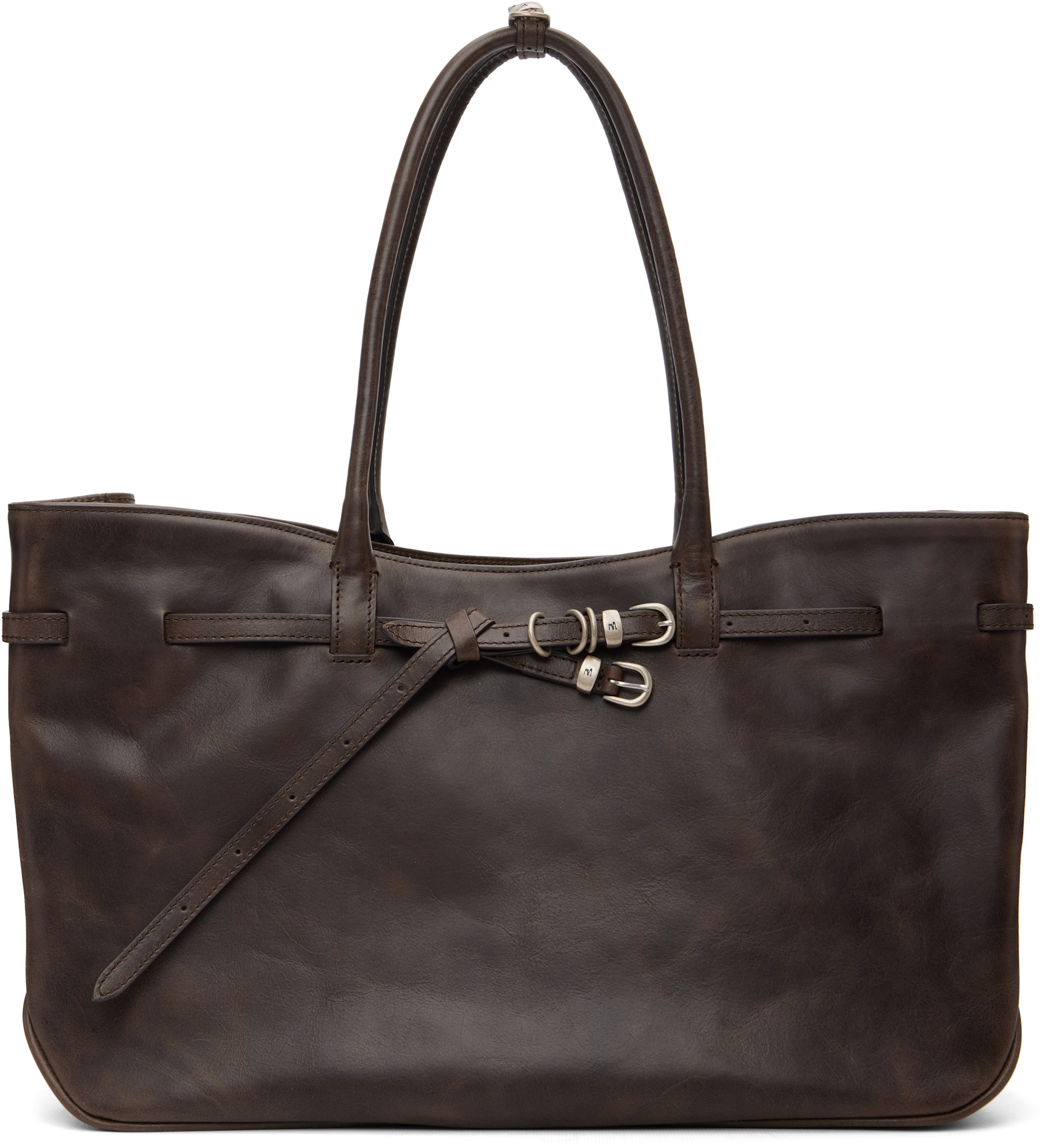 【美品】MARGESHERWOOD BAG LARGE MARGESHERWOOD: Brown Grandma Used Large Tote | SSENSE