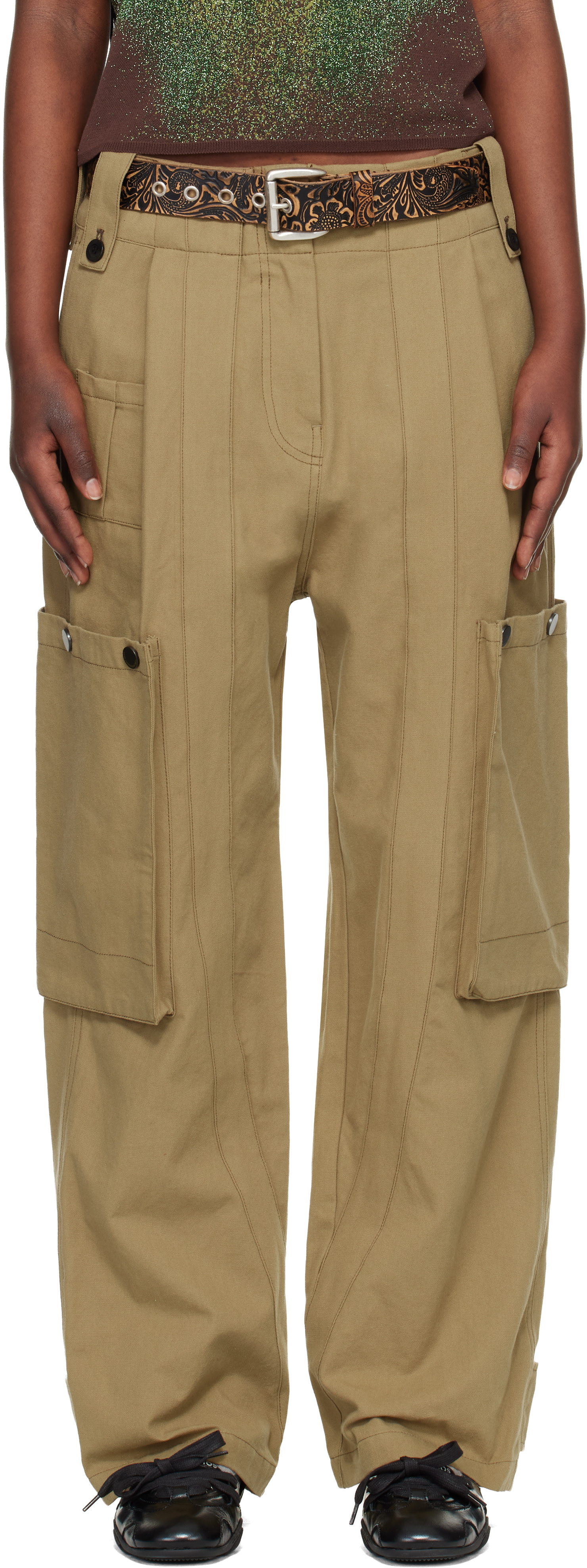Andersson Bell - Pantalon cargo utilitaire beige