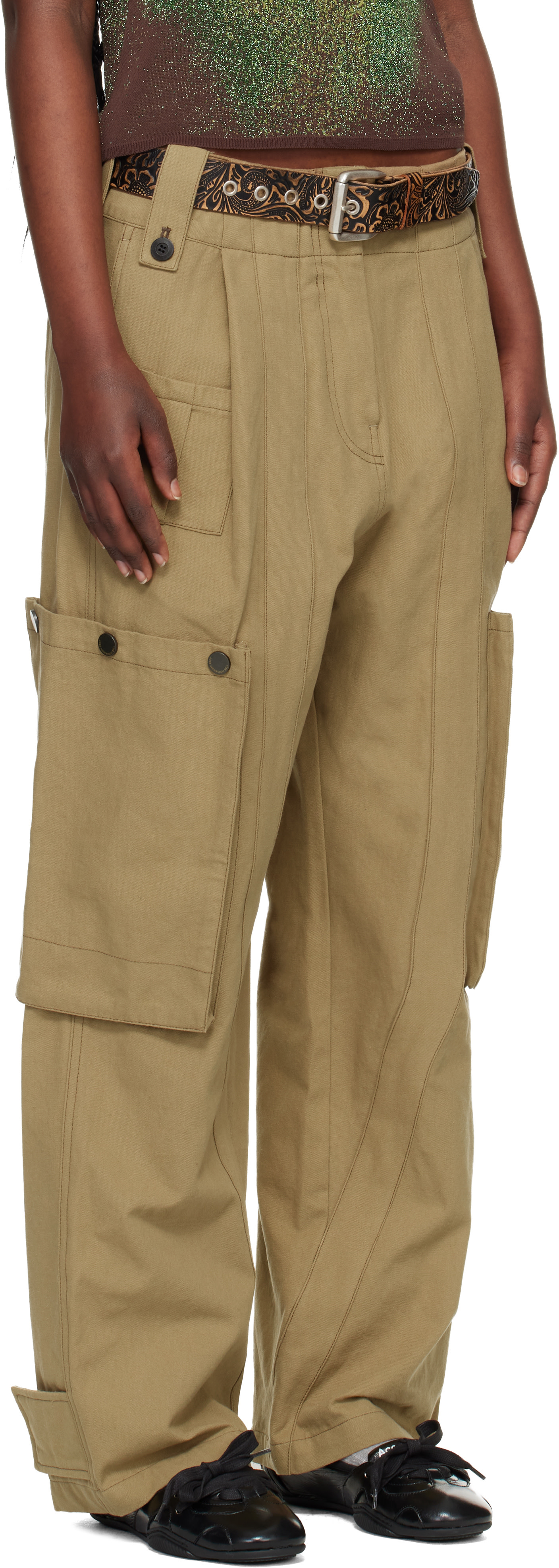 Andersson Bell - Pantalon cargo utilitaire beige