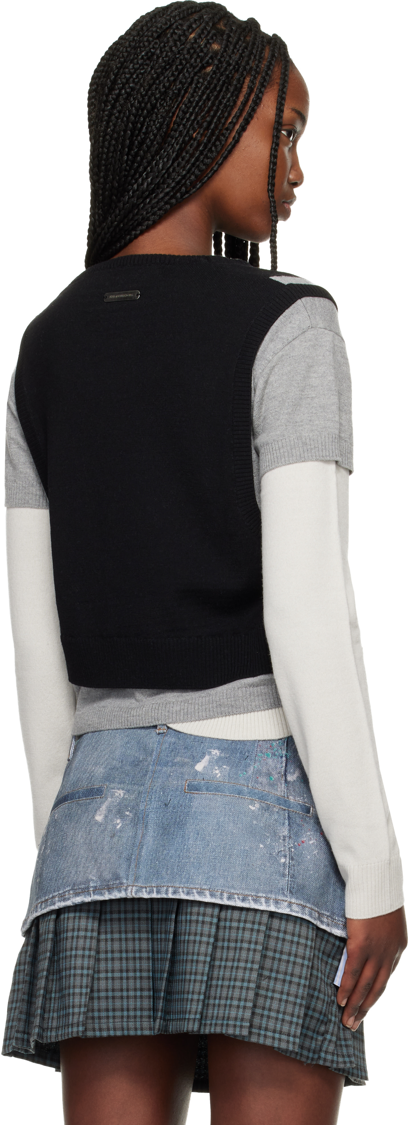 Andersson Bell - Pull étagé Tres Over gris et noir