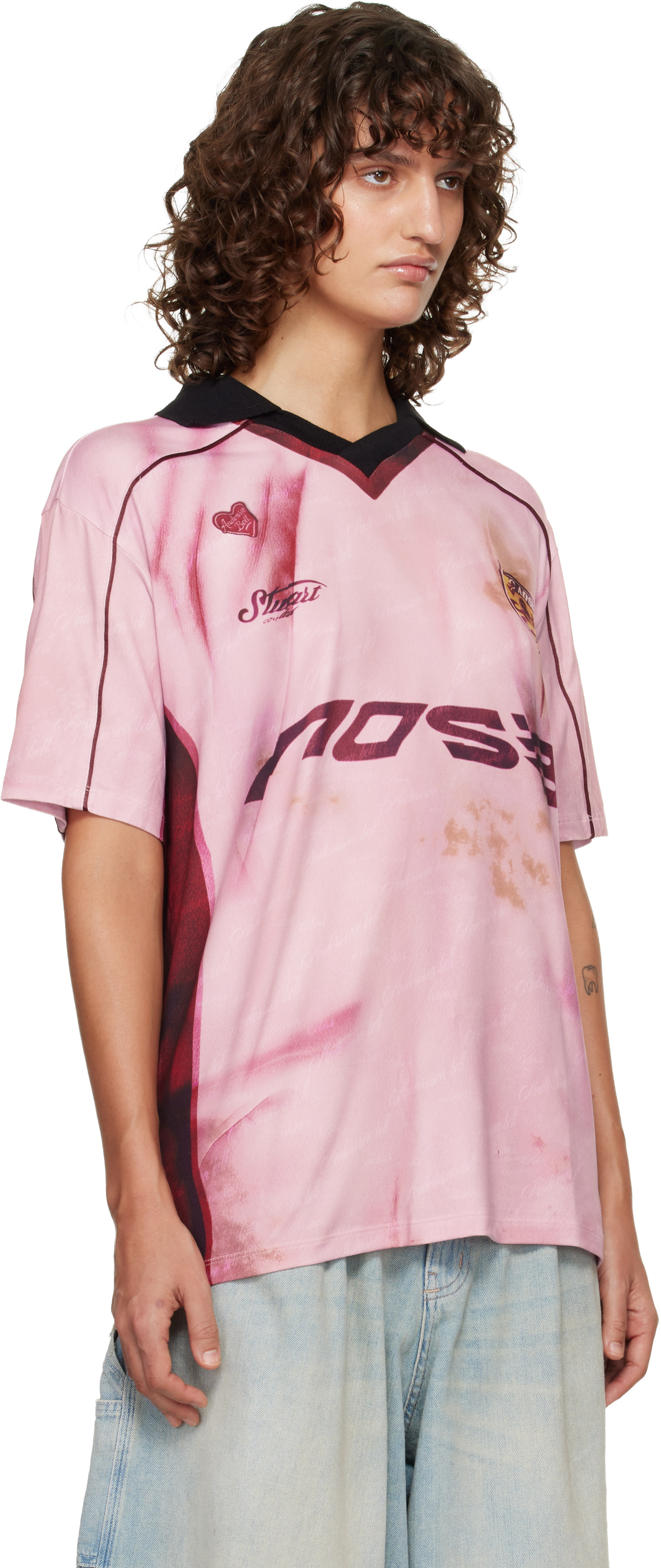 Andersson Bell: Pink Printed Football Jersey T-shirt | SSENSE Canada