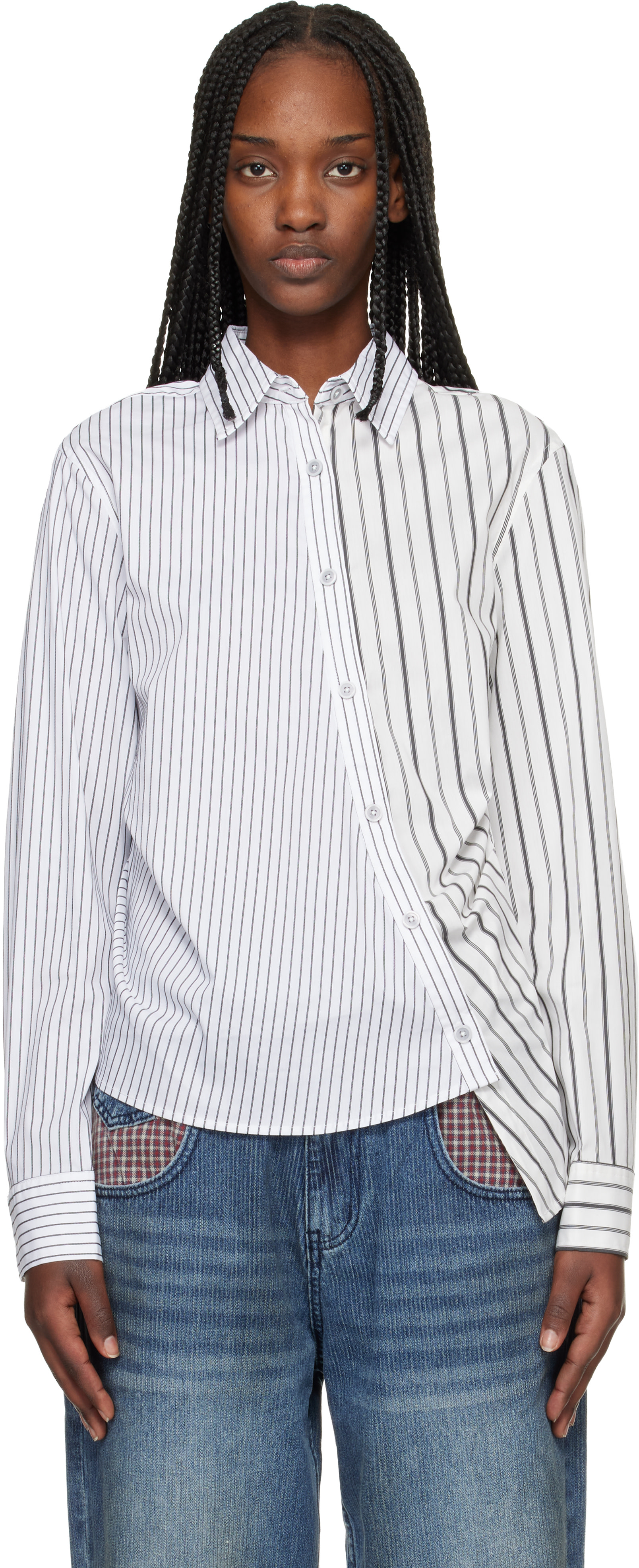 Andersson Bell - Chemise Noa blanche à rayures