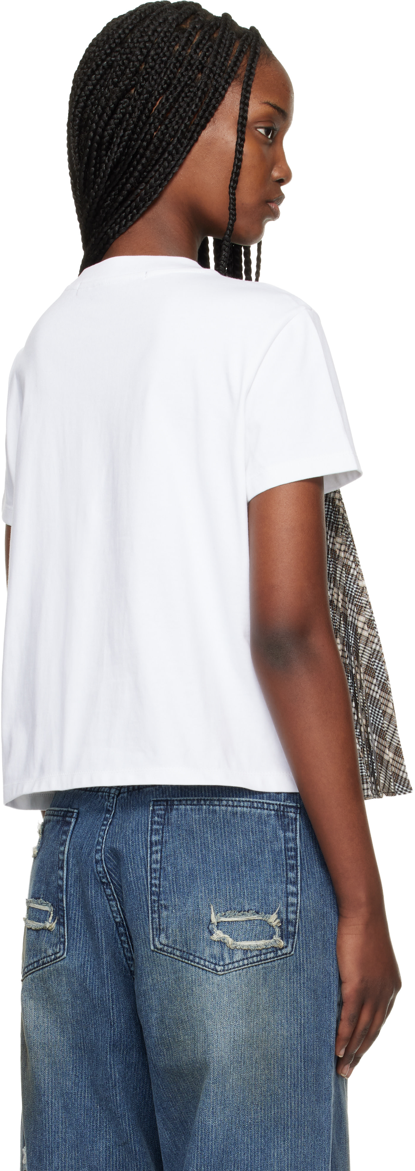 Andersson Bell: SSENSE Exclusive White Studded Pleats Hybrid T