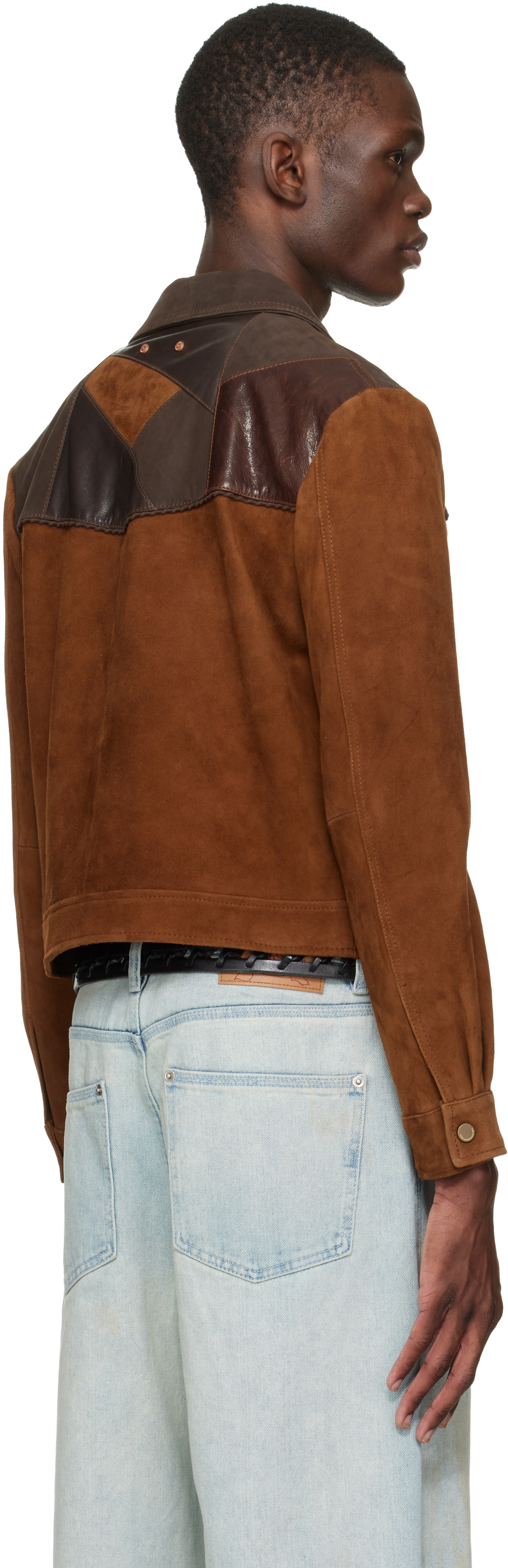 Andersson Bell - Brown Harvey Patchwork Suede Jacket
