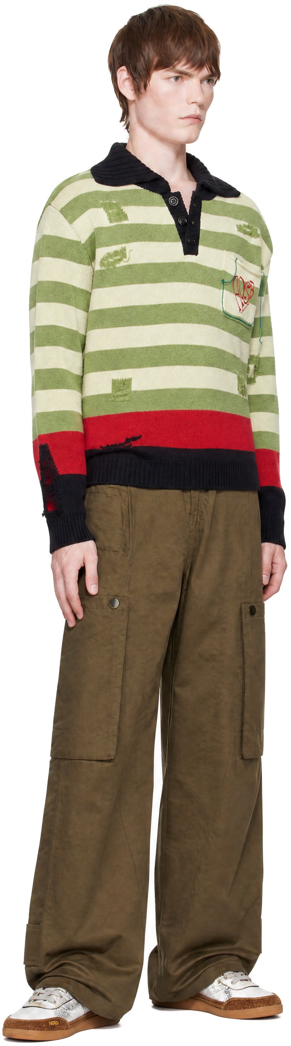 Andersson Bell - Pantalon cargo utilitaire kaki
