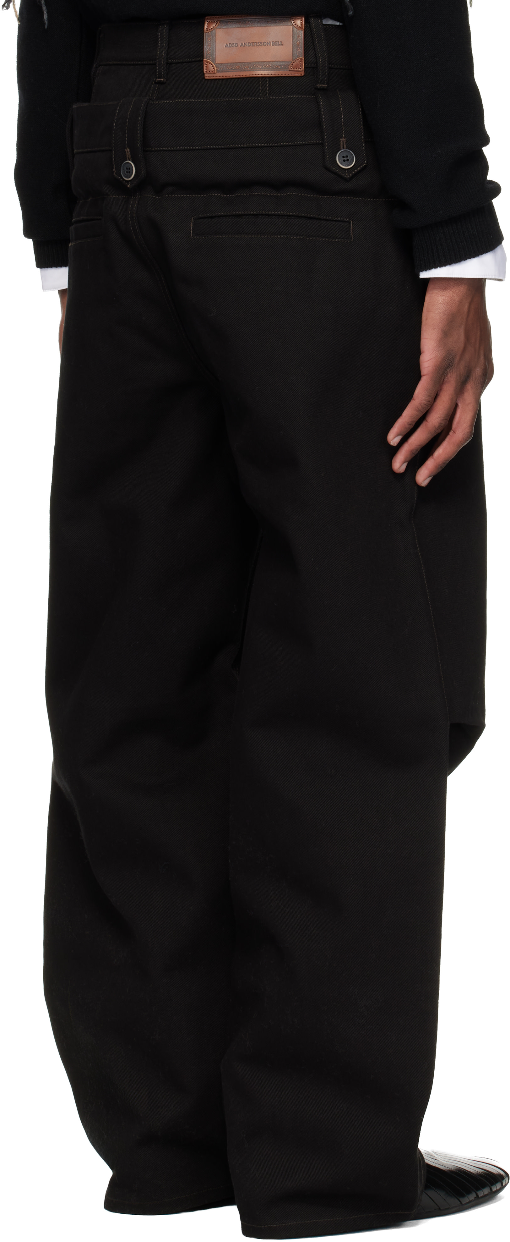 Andersson Bell - Pantalon ample noir à taille étagée