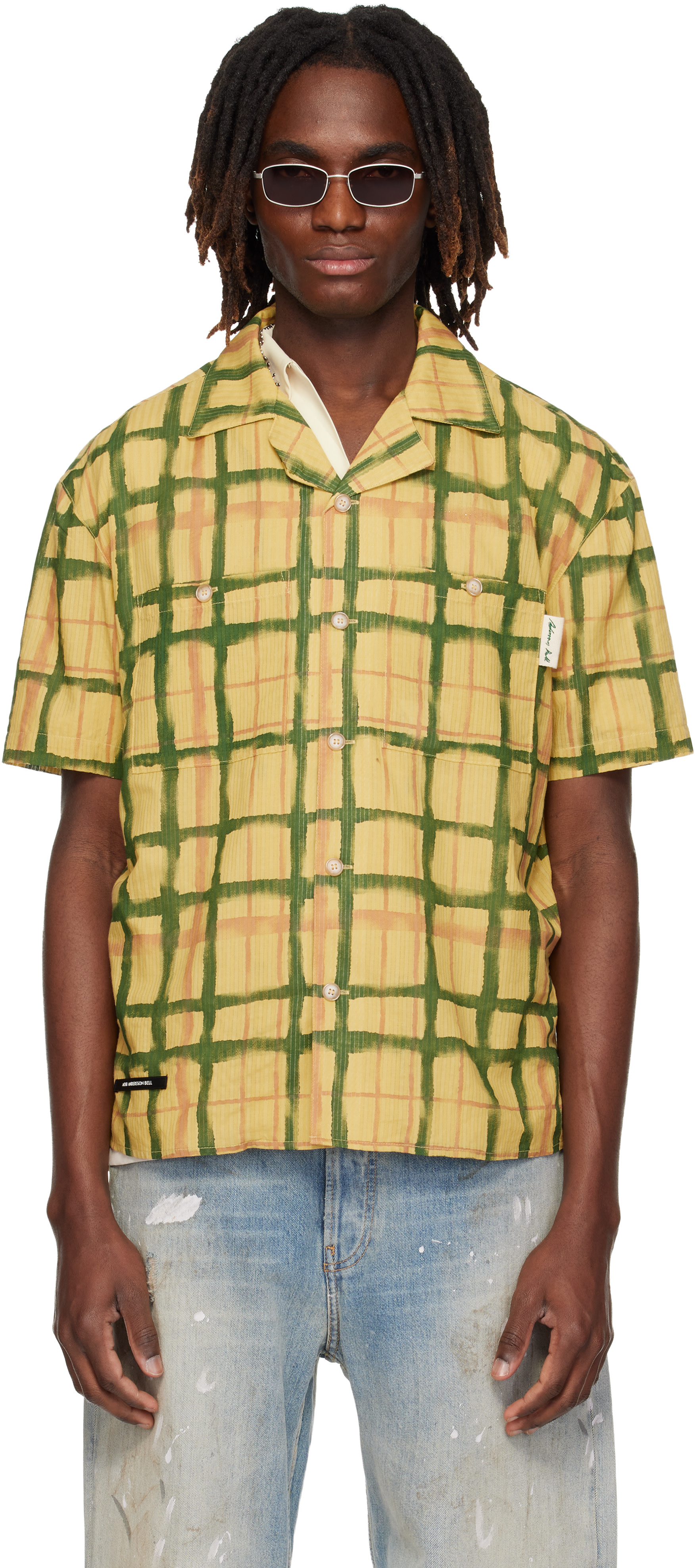 Andersson Bell - Chemise Rothko jaune à col ouvert