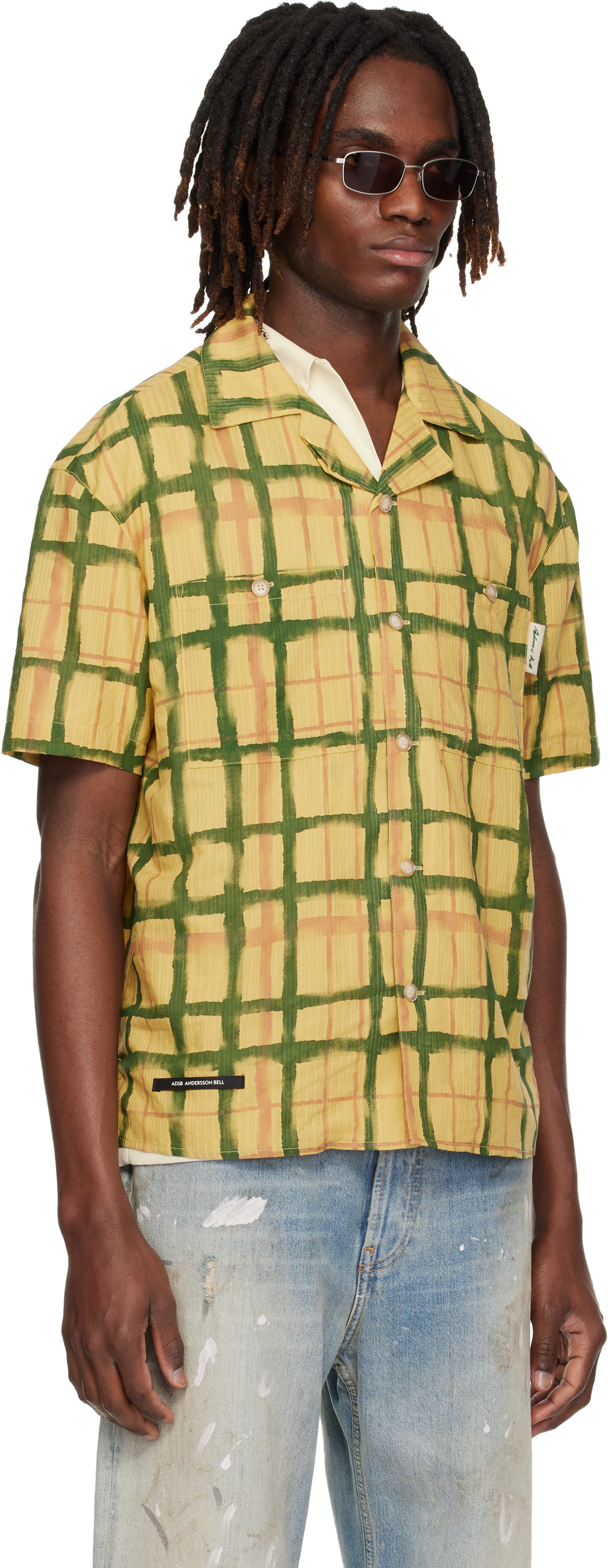 Andersson Bell - Chemise Rothko jaune à col ouvert
