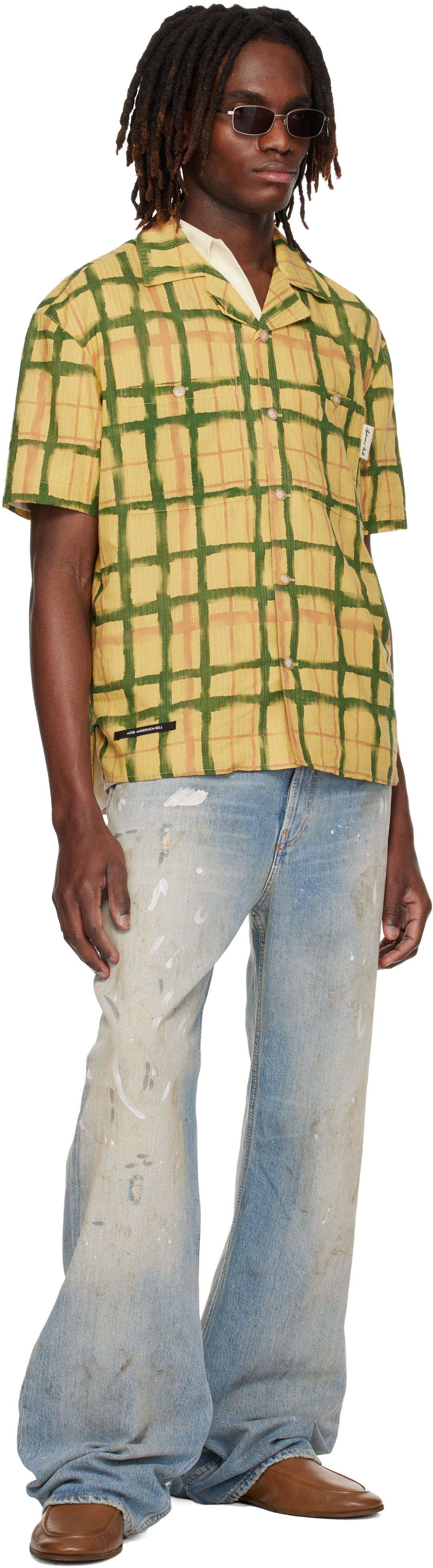 Andersson Bell - Chemise Rothko jaune à col ouvert