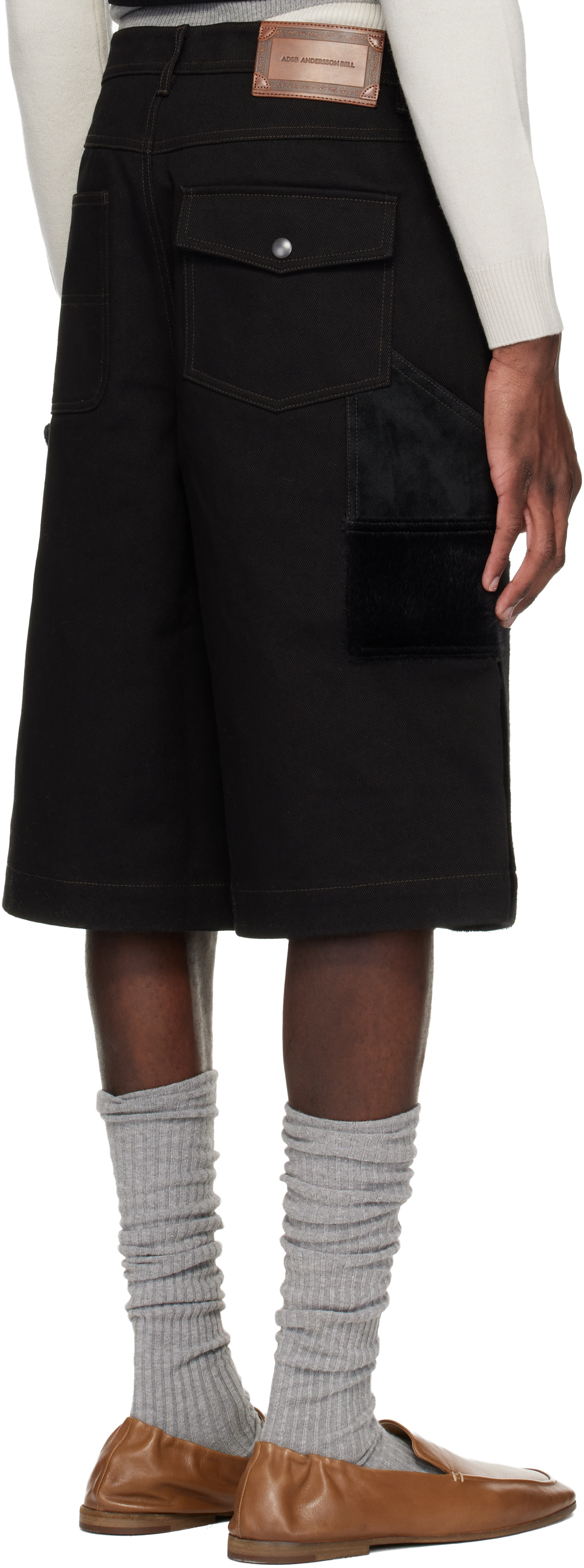 Andersson Bell - Short menuisier noir à patchwork