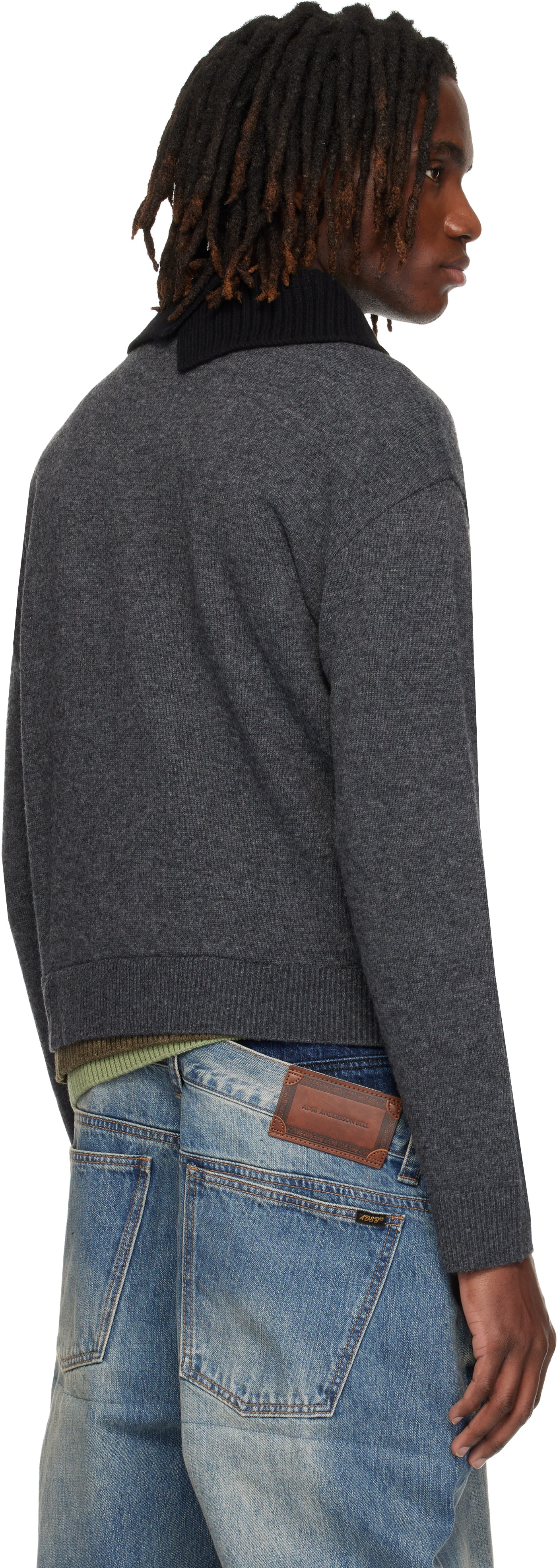 Andersson Bell: Gray Layered Collar Cardigan | SSENSE Canada