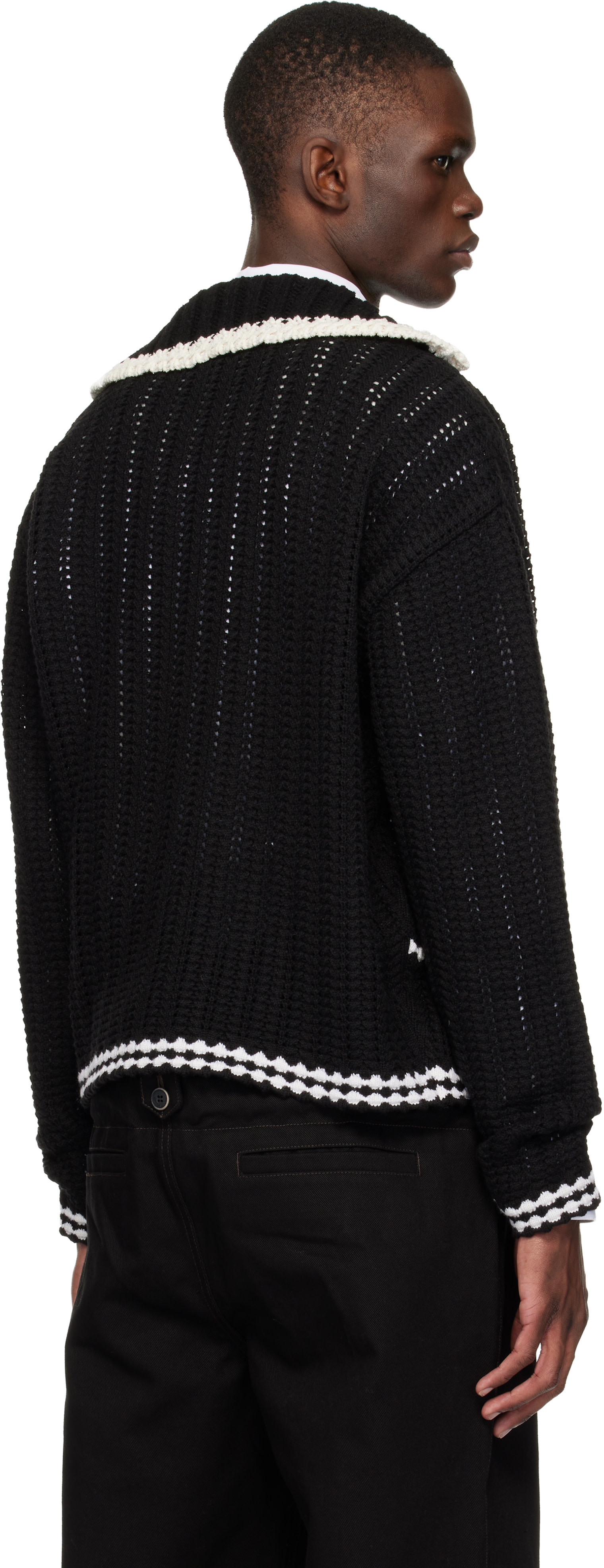 Andersson Bell: Black New Fantasia Collar Cardigan | SSENSE