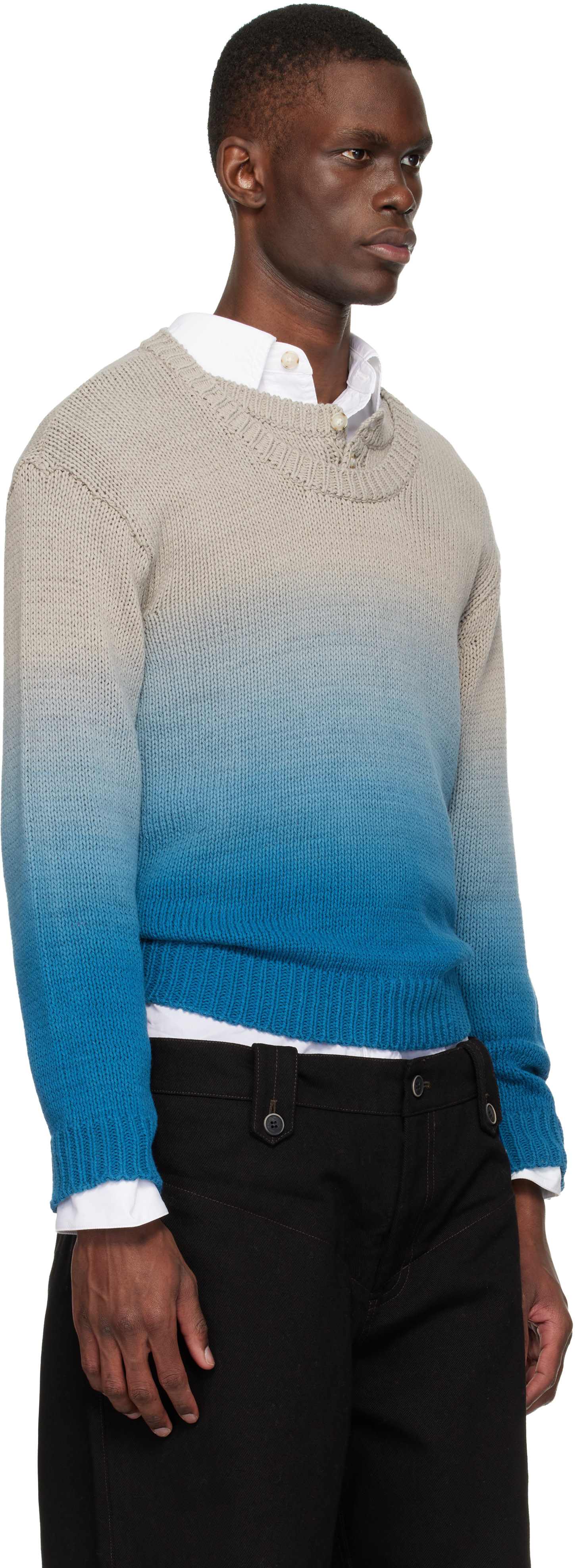 Andersson Bell - Pull dégradé Henry beige et bleu