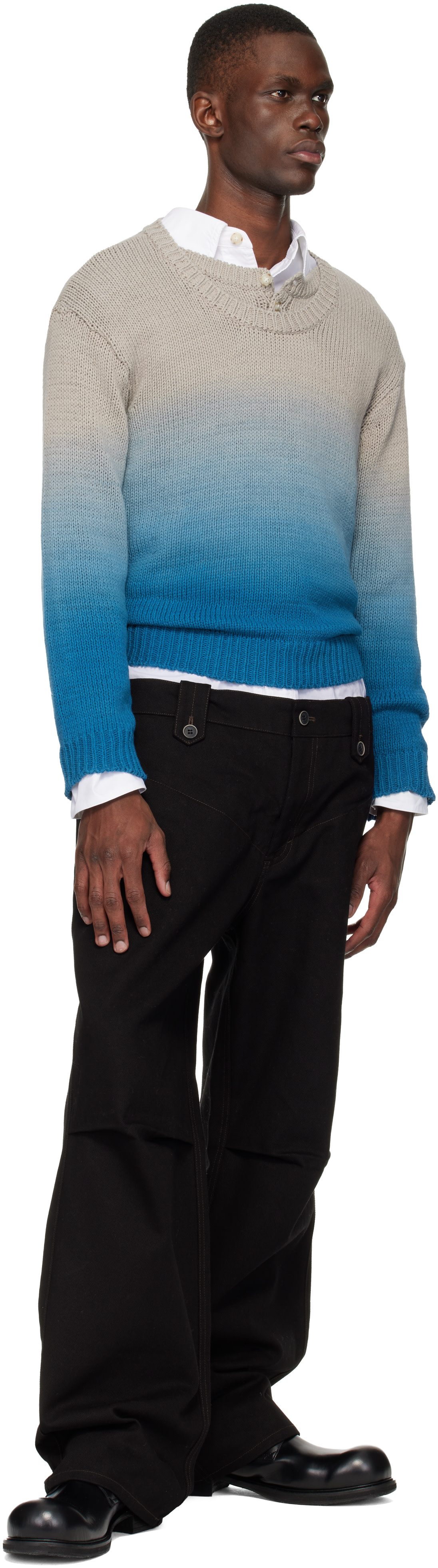Andersson Bell - Pull dégradé Henry beige et bleu