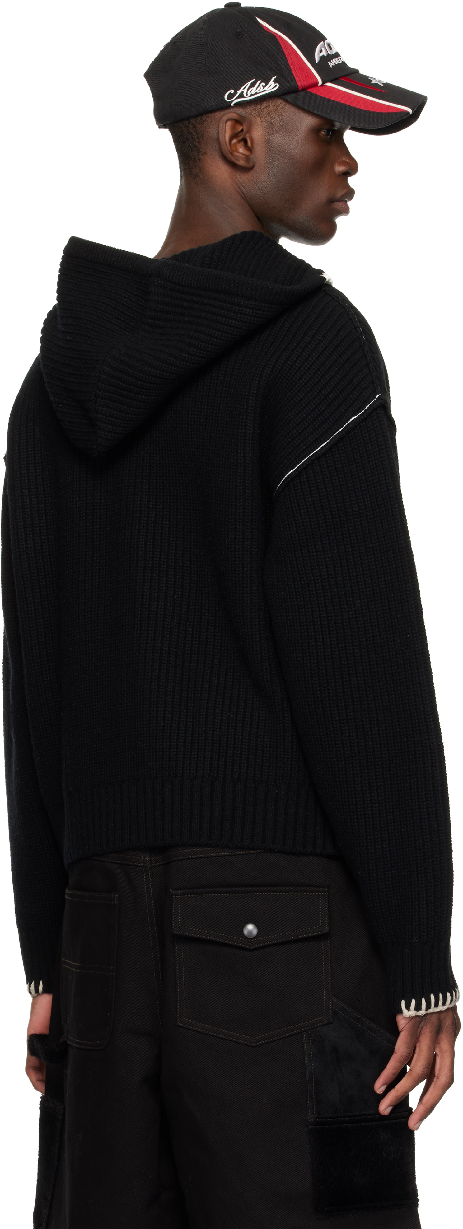 Andersson Bell: Black Heart Logo Zip-Up Hoodie | SSENSE