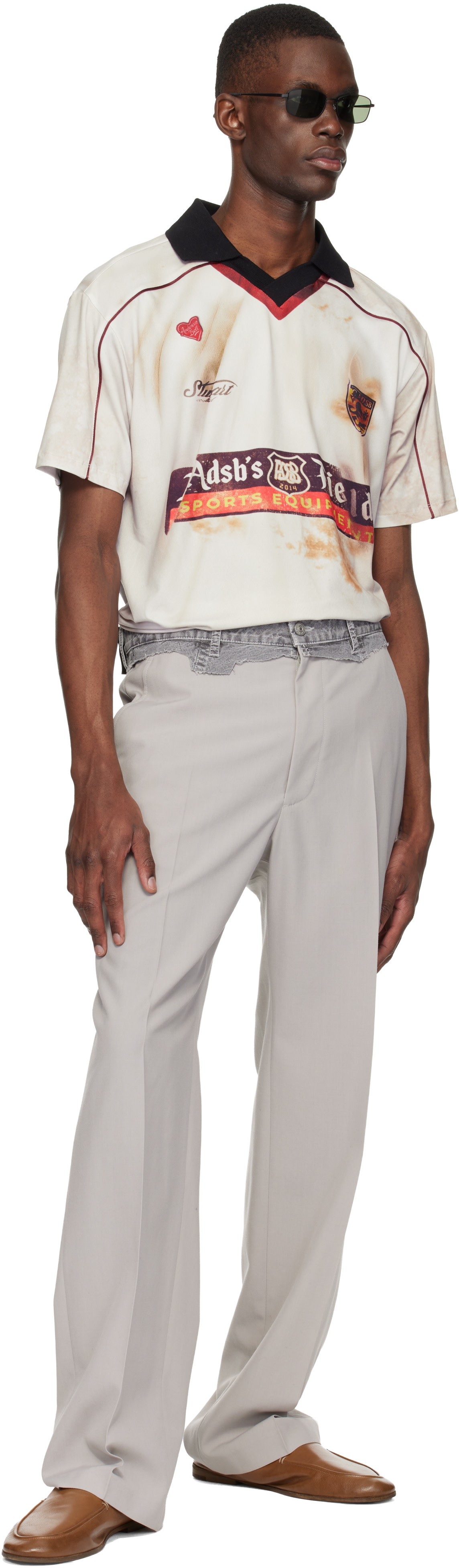 Andersson Bell DUST Tシャツ ホワイト Andersson Bell: ホワイト Dust Printed Football ジャージー Tシャツ