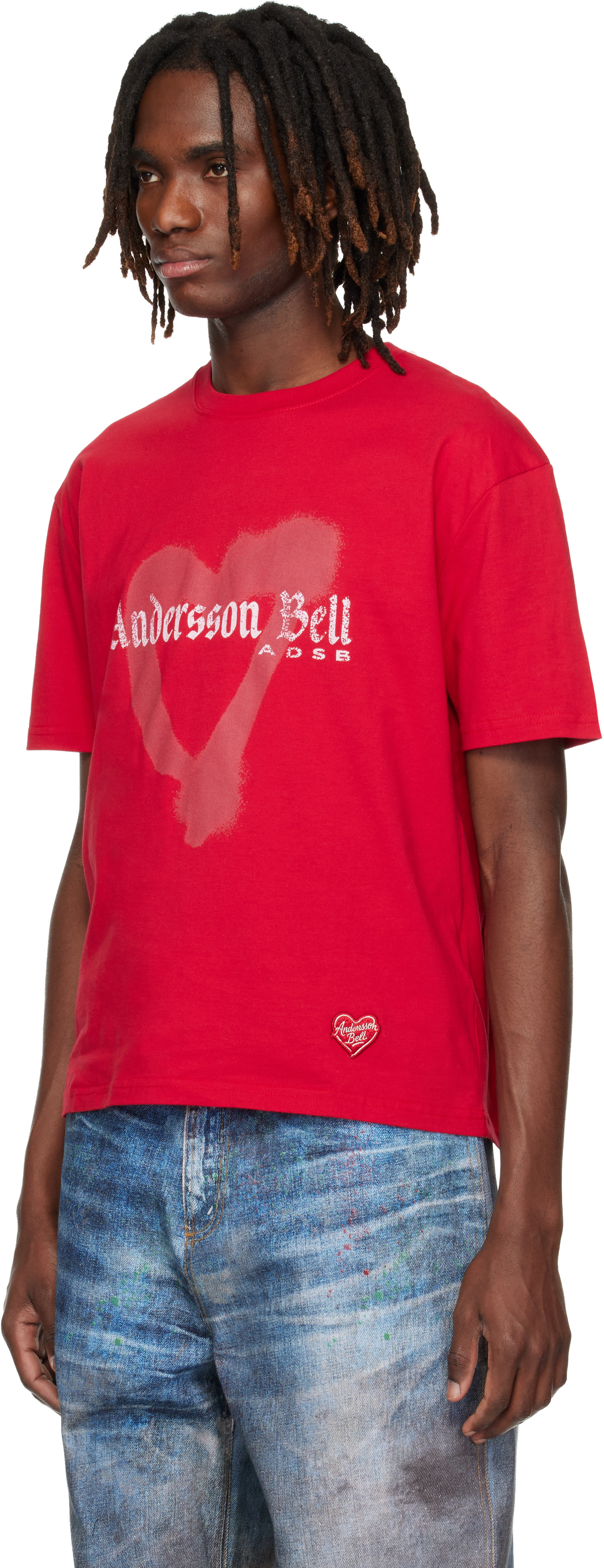 Andersson Bell: Red Essential Heart T-shirt | SSENSE Taiwan