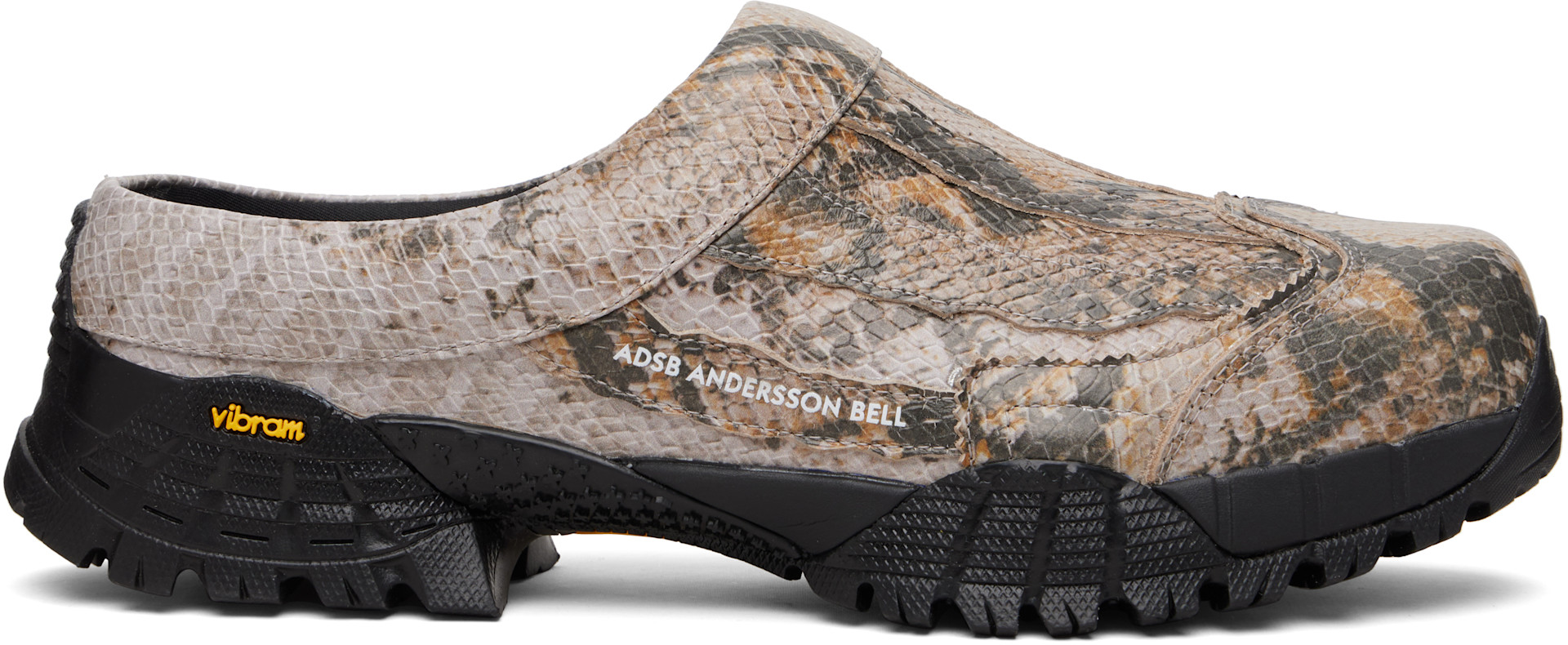 ANDERSSON BELL スクエアトゥ ダービーシューズ Andersson Bell: Beige & Khaki Raw Cut Mule Sneakers | SSENSE Canada