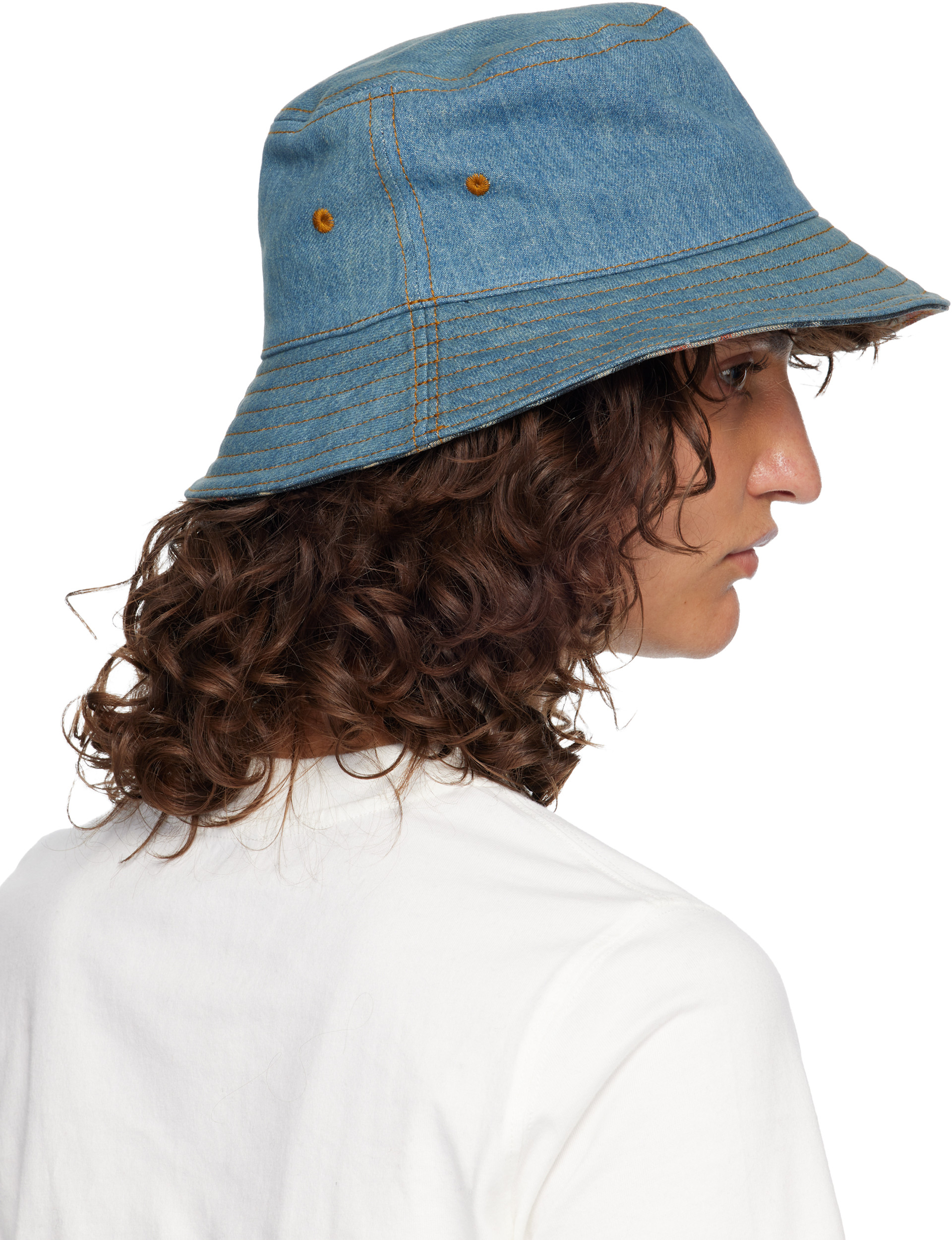 Burberry - Chapeau bob bleu en denim