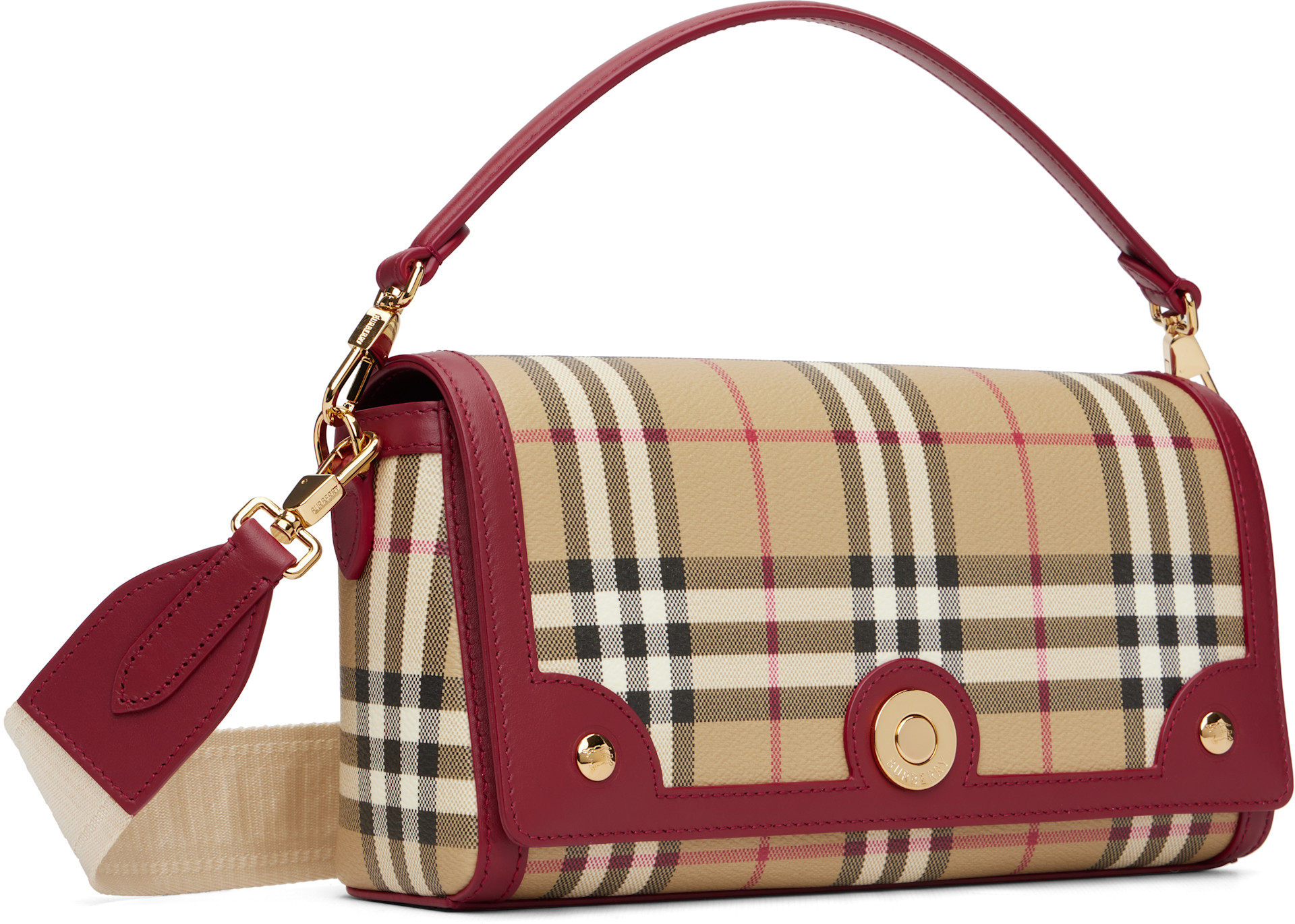 Burberry - Sac à main Note beige et rouge
