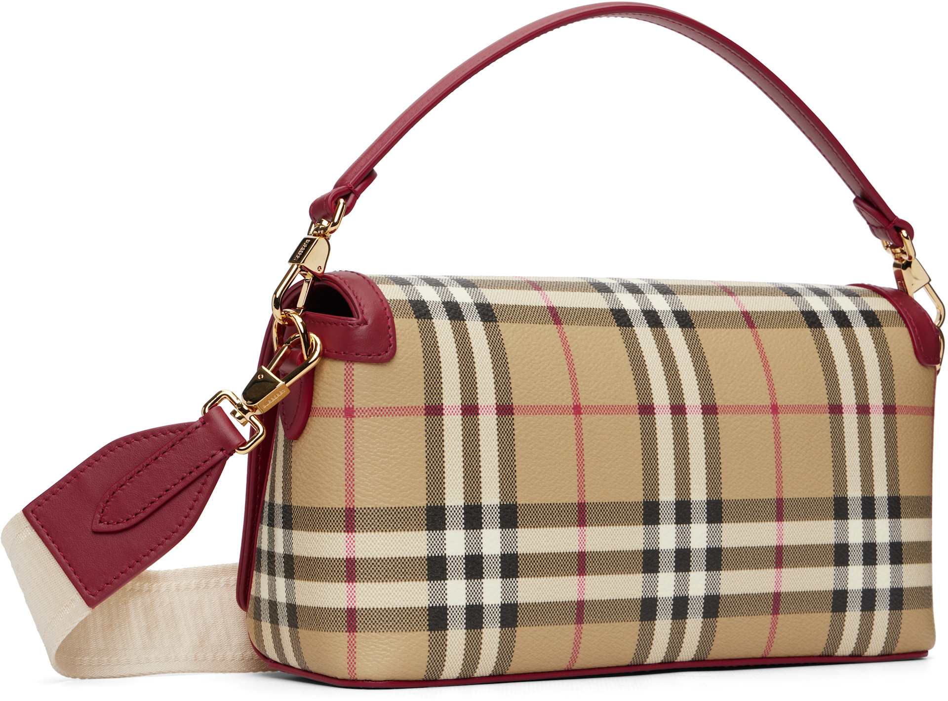 Burberry - Sac à main Note beige et rouge