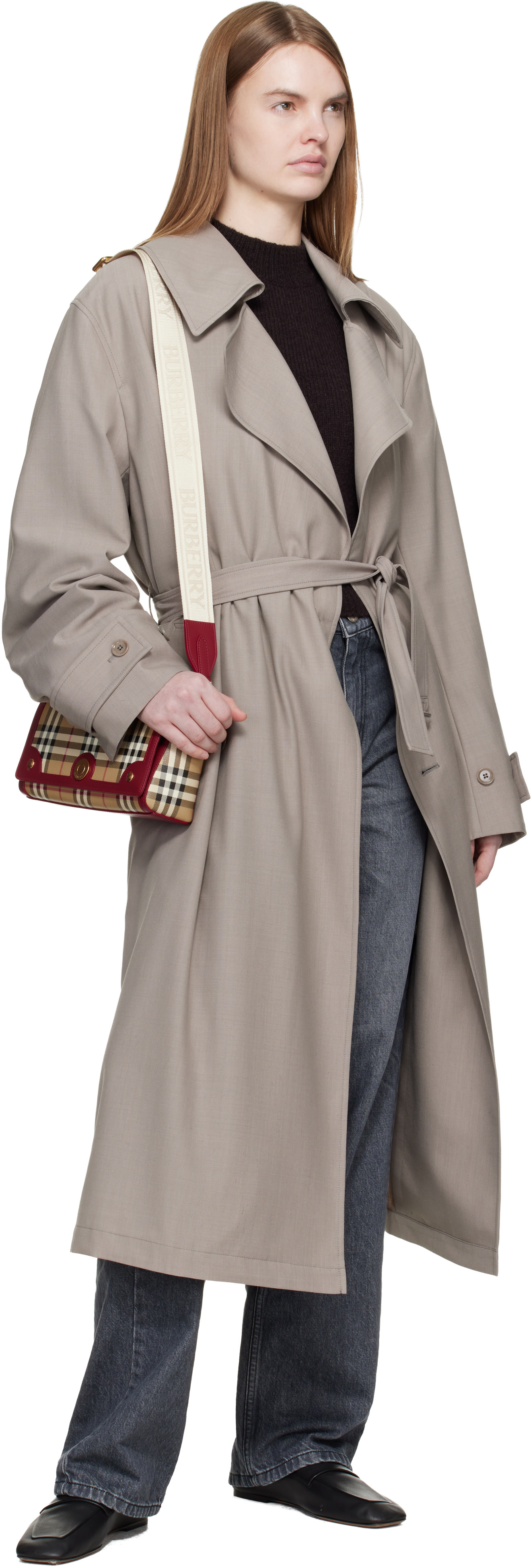 Burberry - Sac à main Note beige et rouge