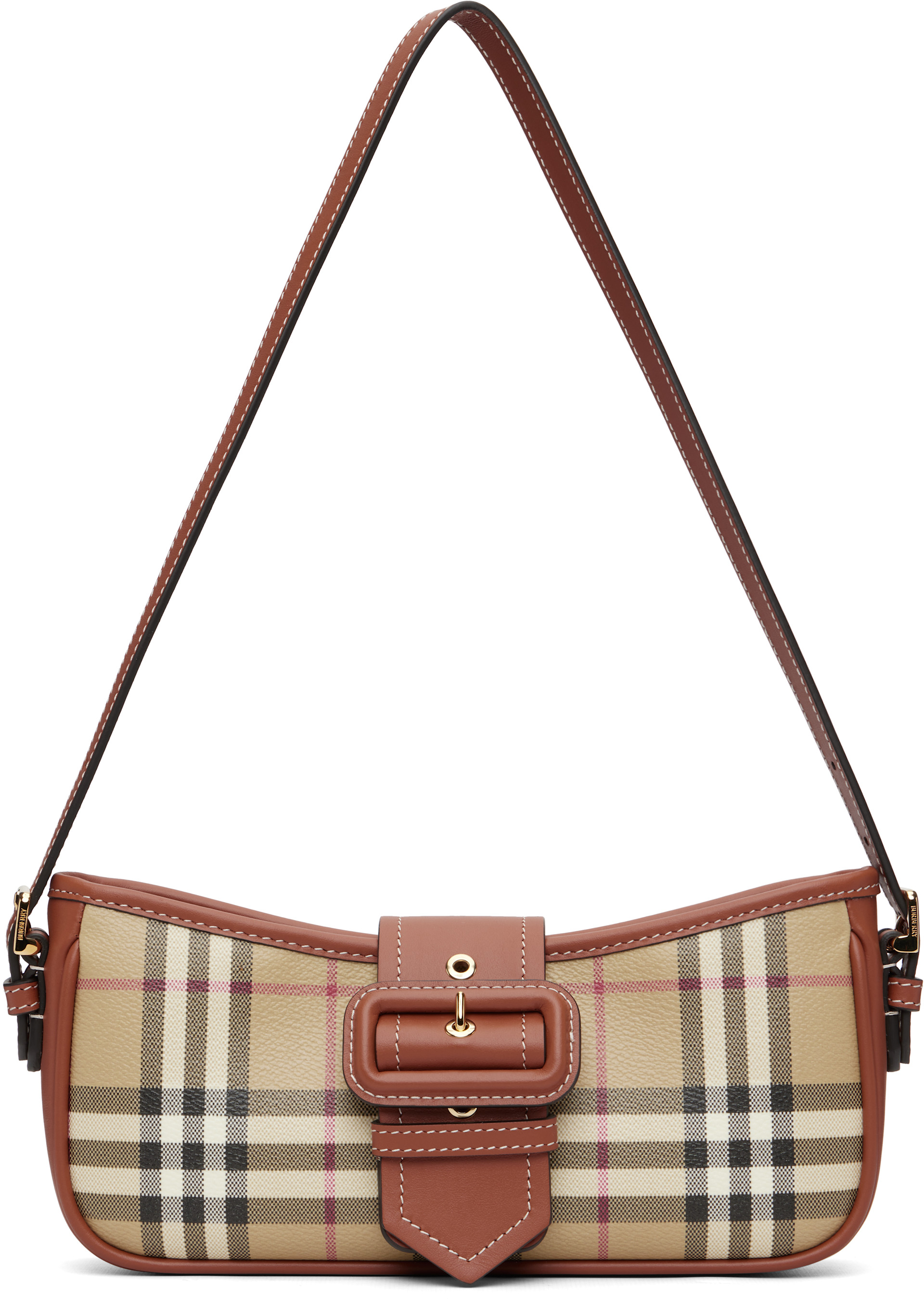 Burberry: Tan Vintage Check Canvas Sling Bag | SSENSE