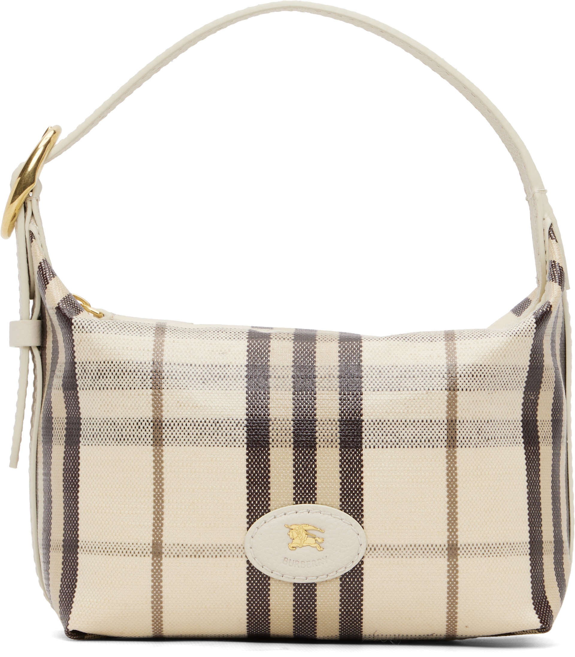 Burberry: Off-White Mini Highlands Duffle Bag | SSENSE