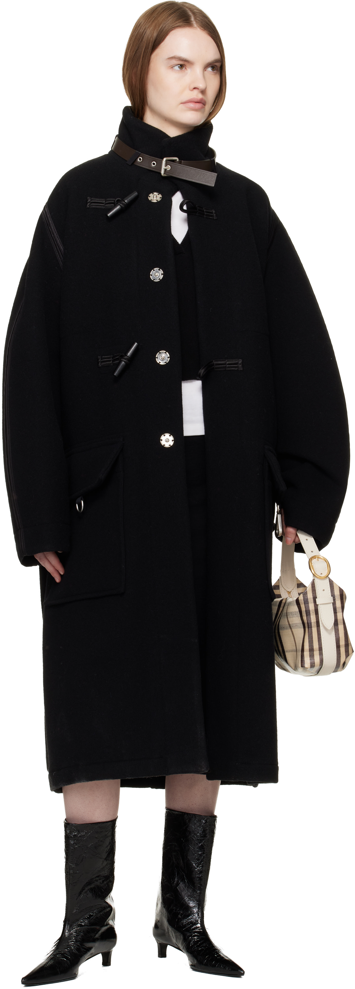 Burberry: Off-White Mini Highlands Duffle Bag | SSENSE Burberry: Off-White Mini Highlands Duffle Bag | SSENSE