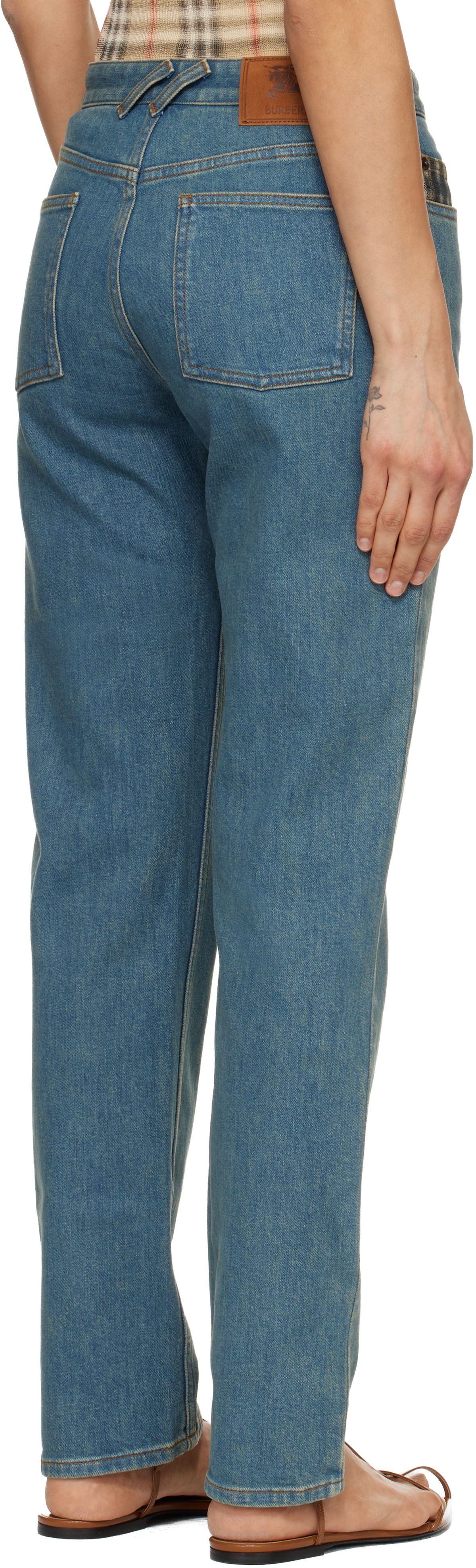 Burberry: Blue Mid-Rise Straight Jeans | SSENSE