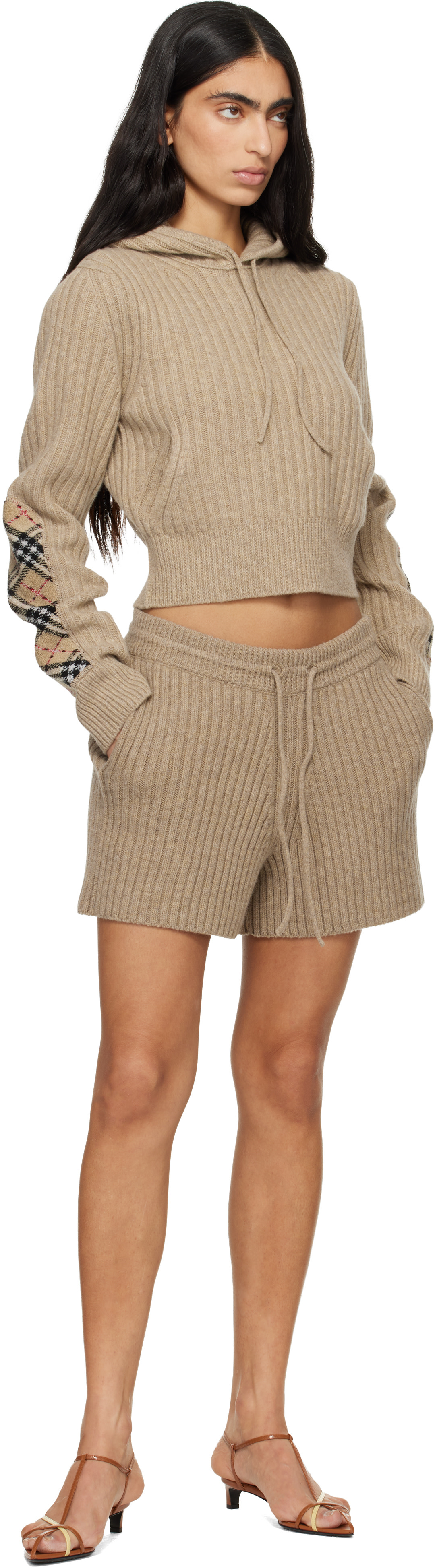 Burberry - Pull à capuche beige