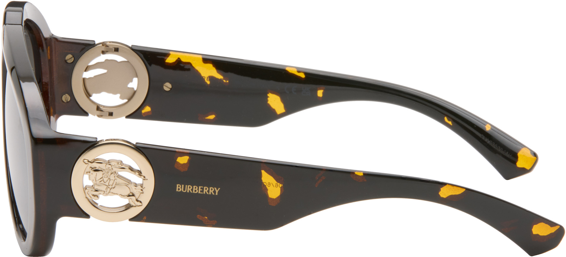 BURBERRY サングラス ブラック イエローレンズ Burberry: Black & Yellow Logo Sunglasses | SSENSE