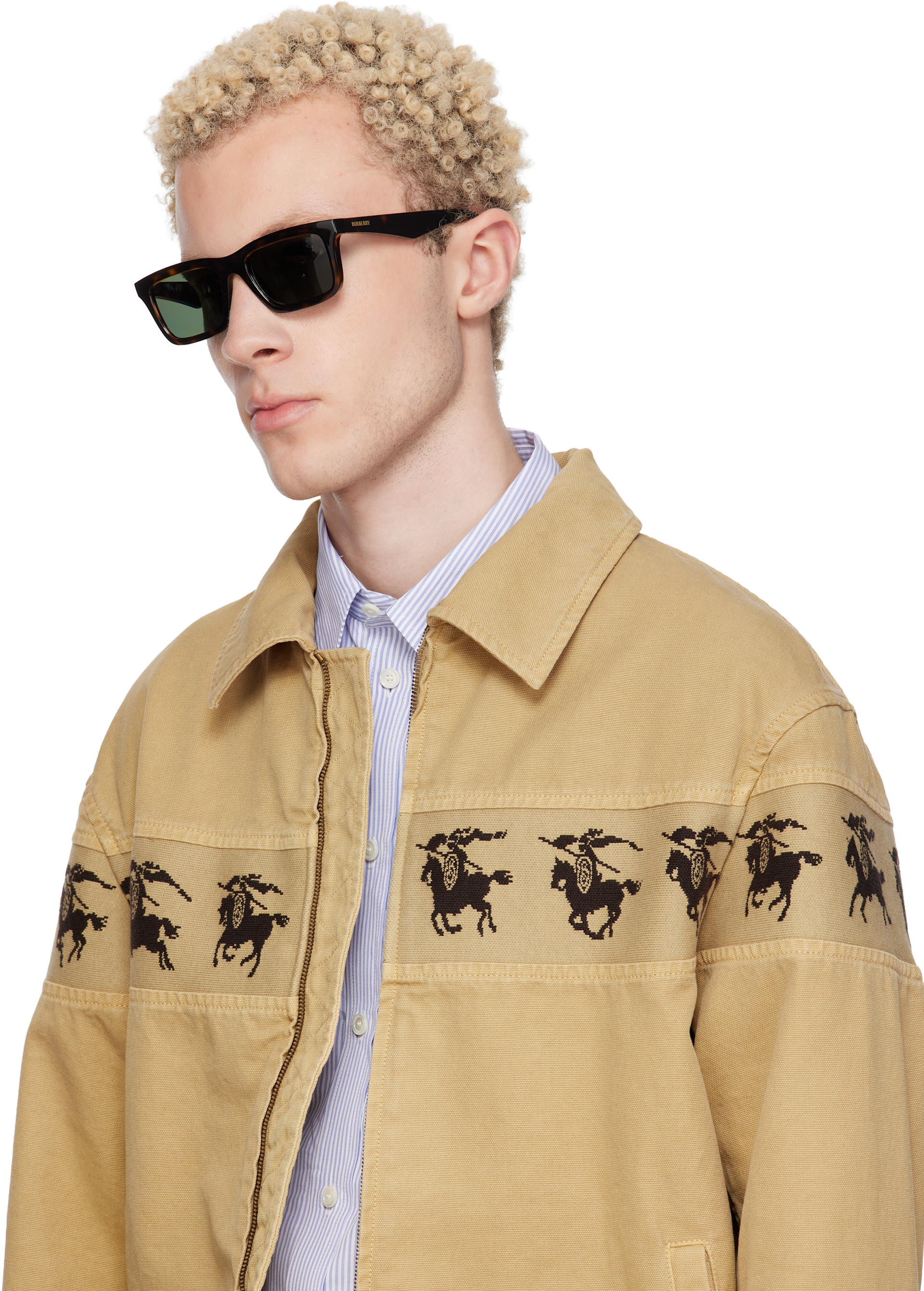 Burberry - Brown Rectangular Sunglasses