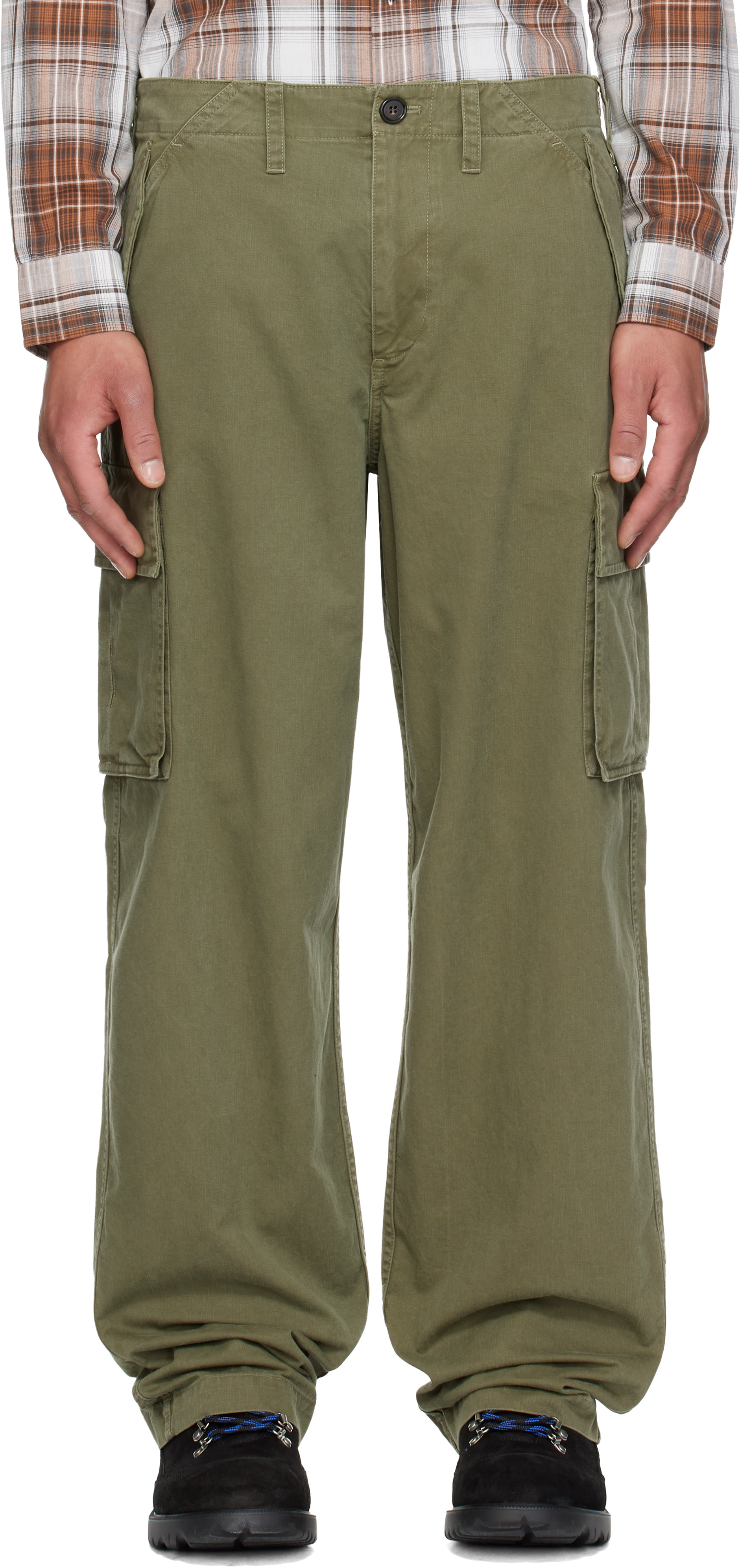 Burberry - Pantalon cargo vert en coton