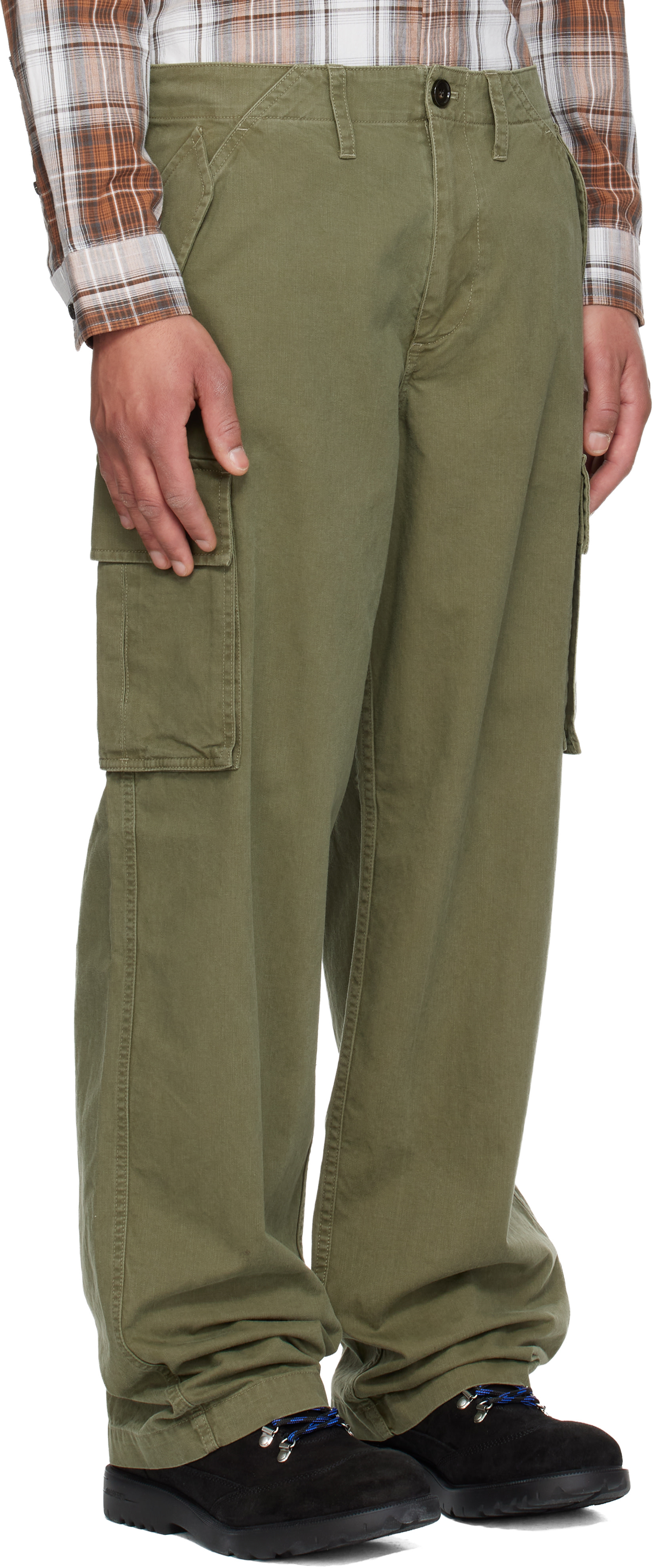 Burberry - Pantalon cargo vert en coton