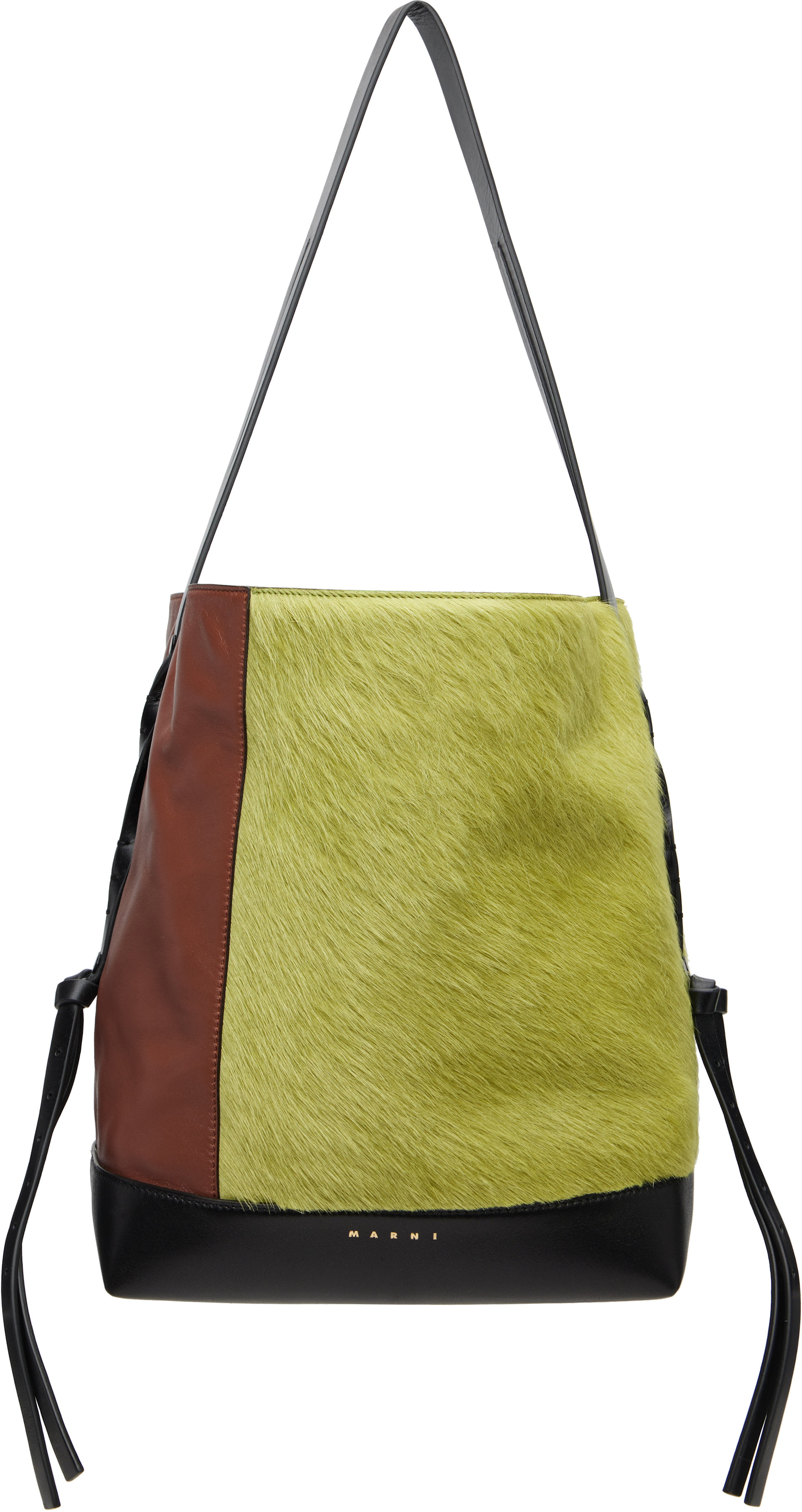 Marni - Brown & Green Leather Pod 2.0 Small Bag