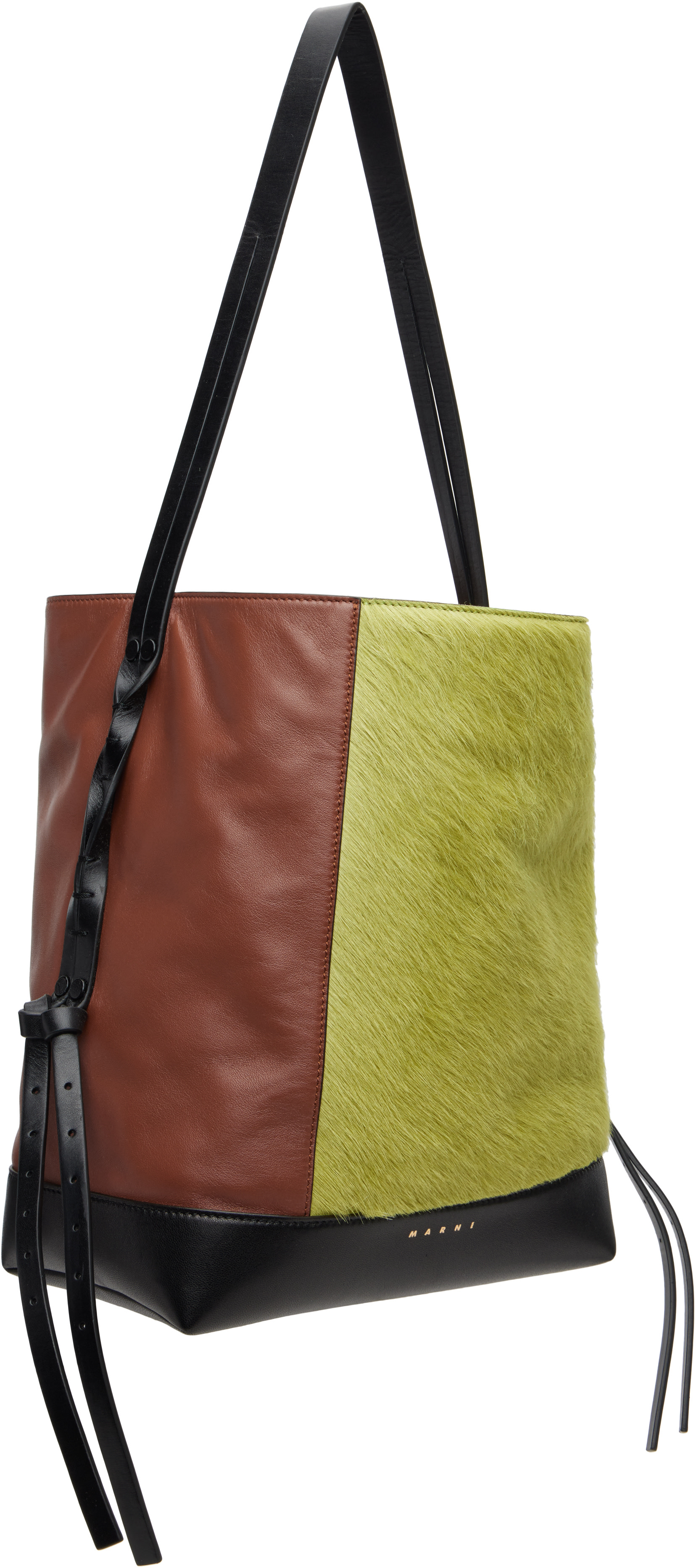Marni - Brown & Green Leather Pod 2.0 Small Bag