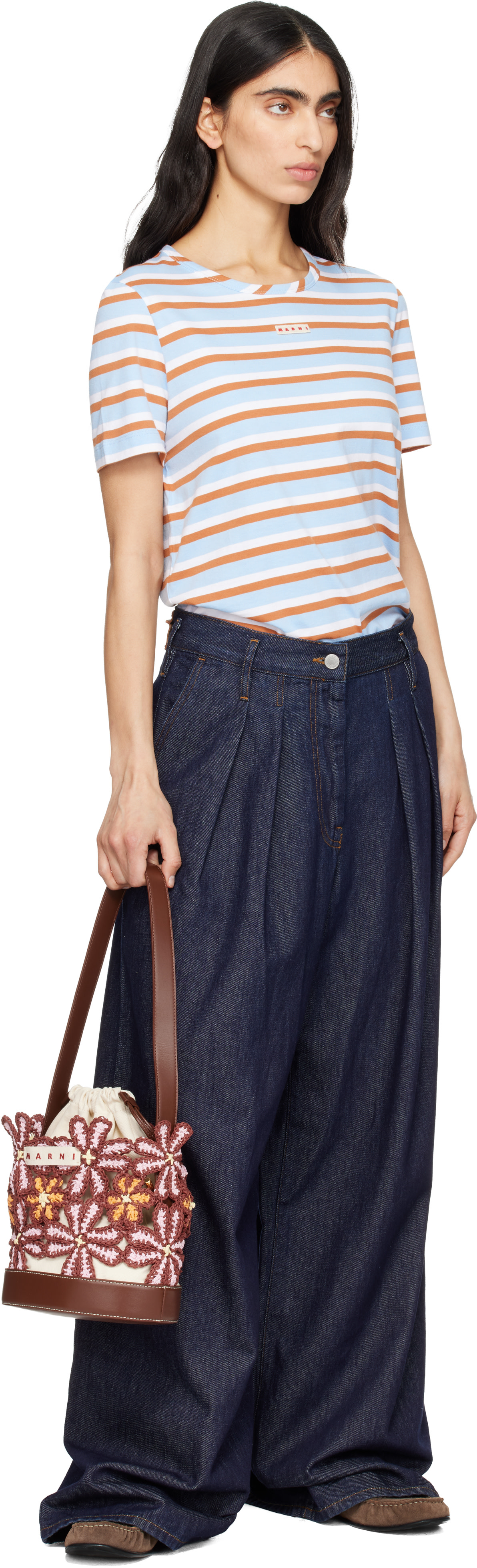 ◇新品◇PHEENY Checkered bucket bag BURGUNDY Marni: Burgundy Flower Bucket Bag | SSENSE