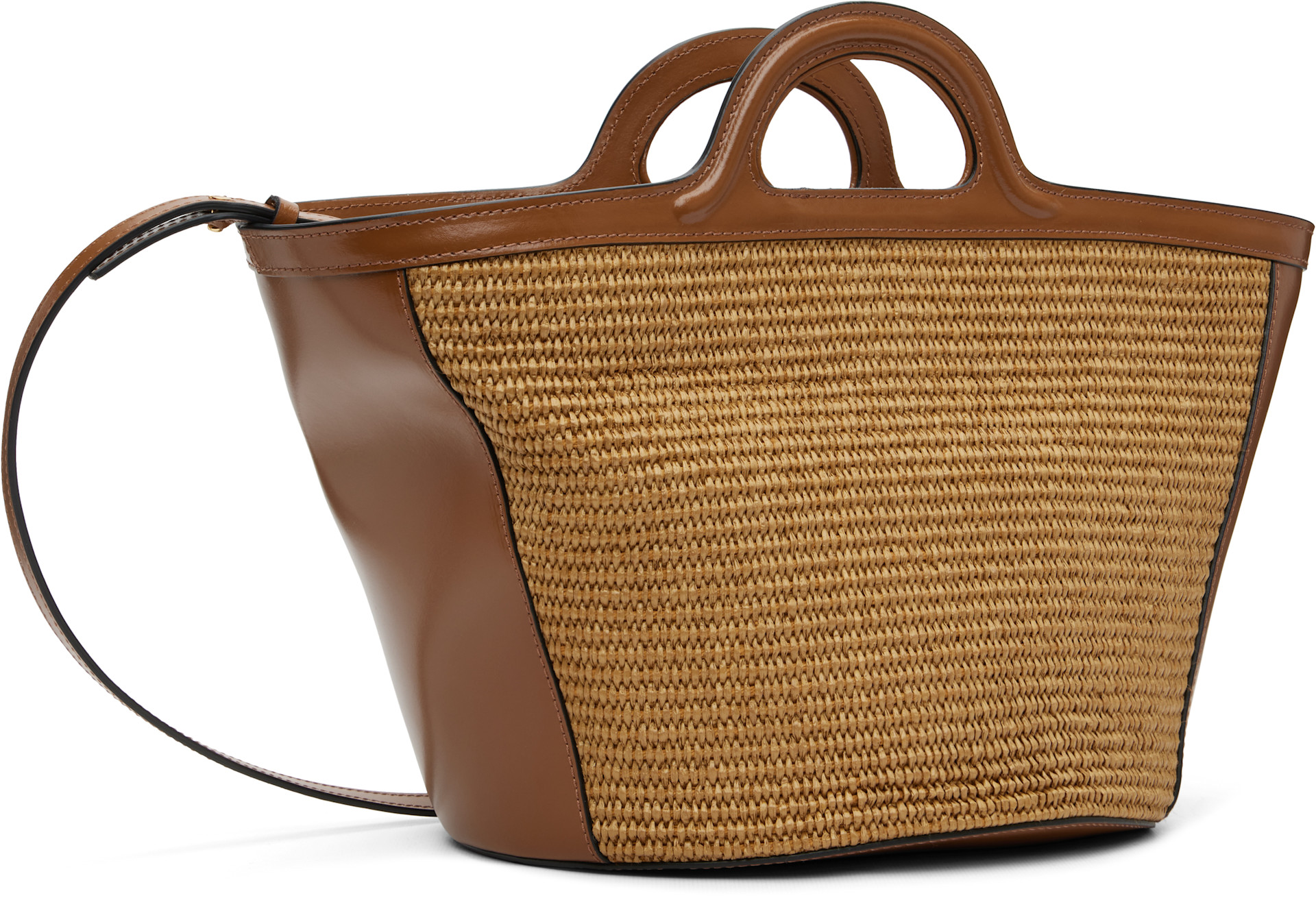 Marni - Petit cabas Tropicalia brun