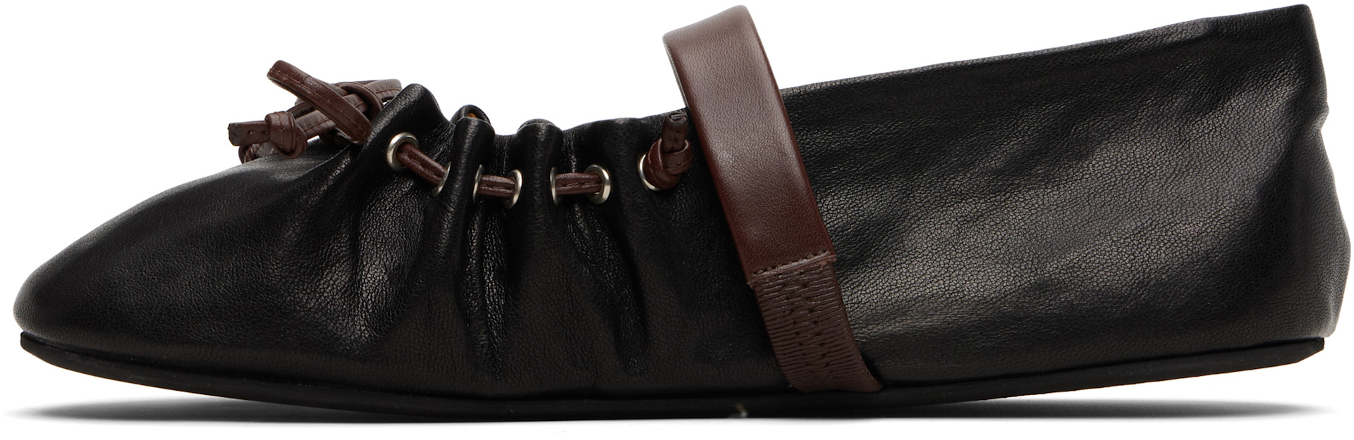 Marni - Black Leather Mary Jane Soft Ballerina Flats