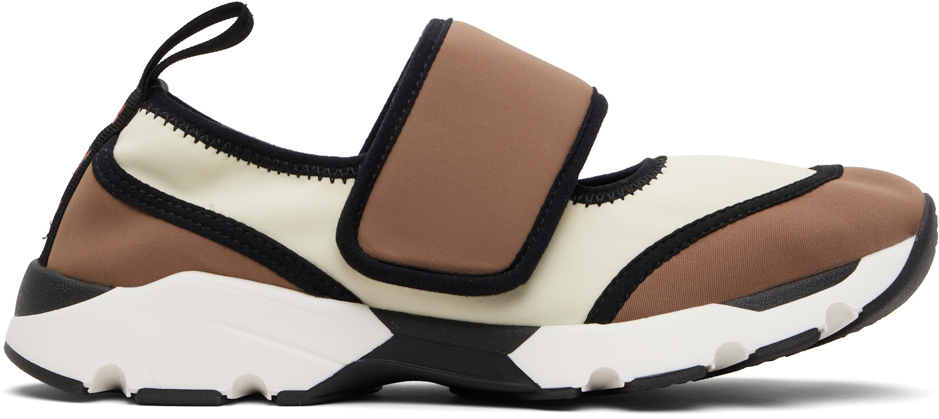 Marni - Baskets de course de style Charles IX blanc et brun