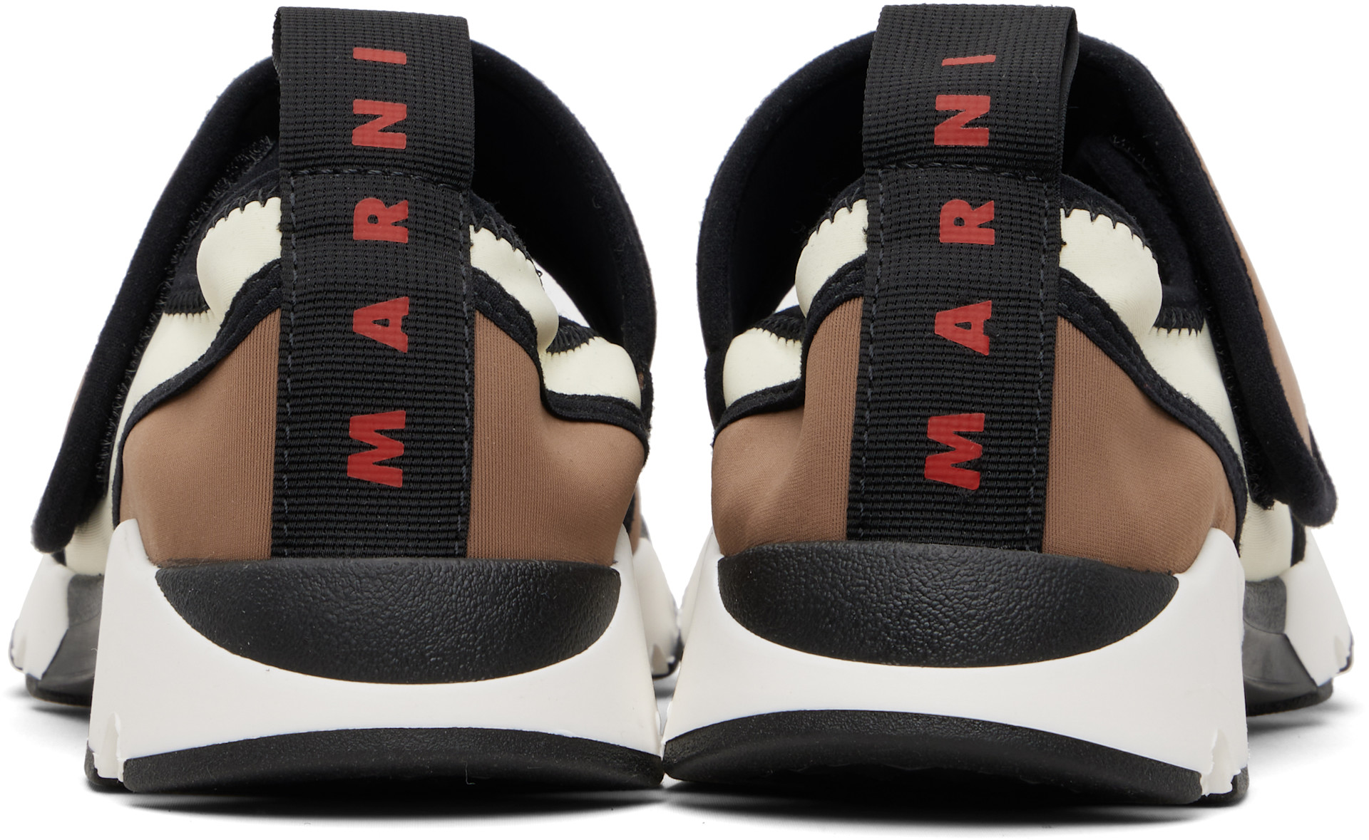 Marni - Baskets de course de style Charles IX blanc et brun